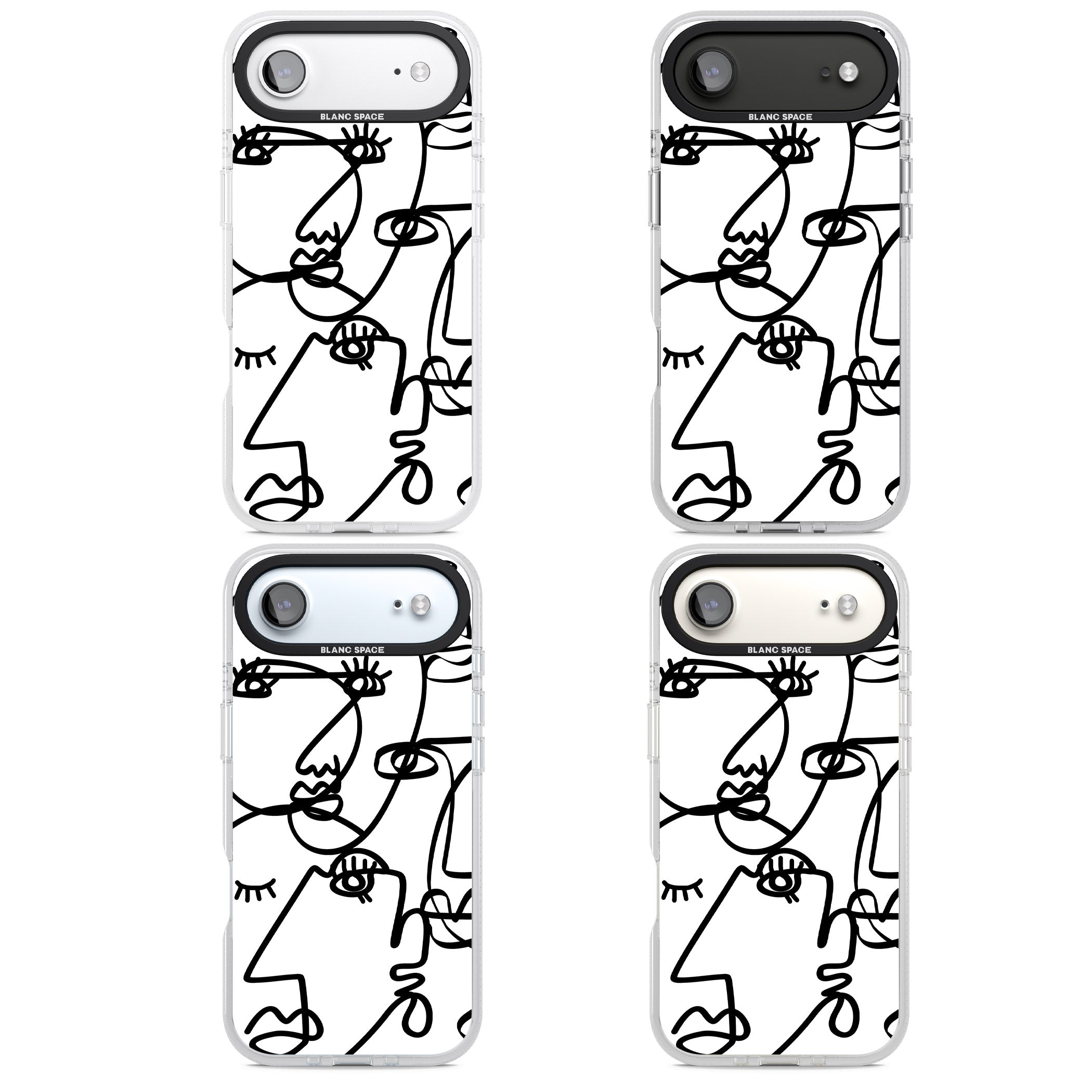 Abstract Line Art Black White iPhone 17 Air Impact Air Clear Phone Case APT Impact Protection