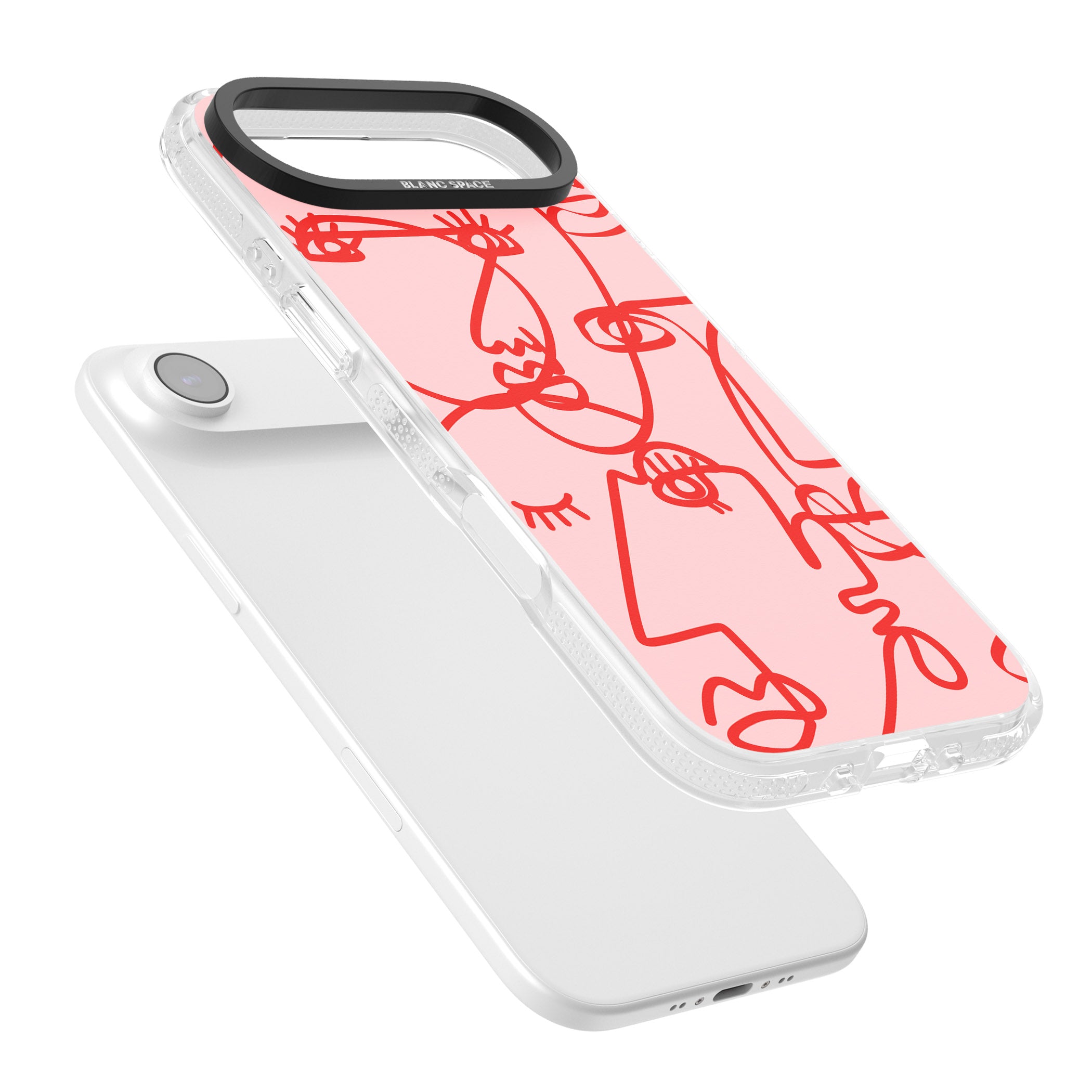 Red Line Art iPhone 17 Air Impact Air Clear Phone Case Colours