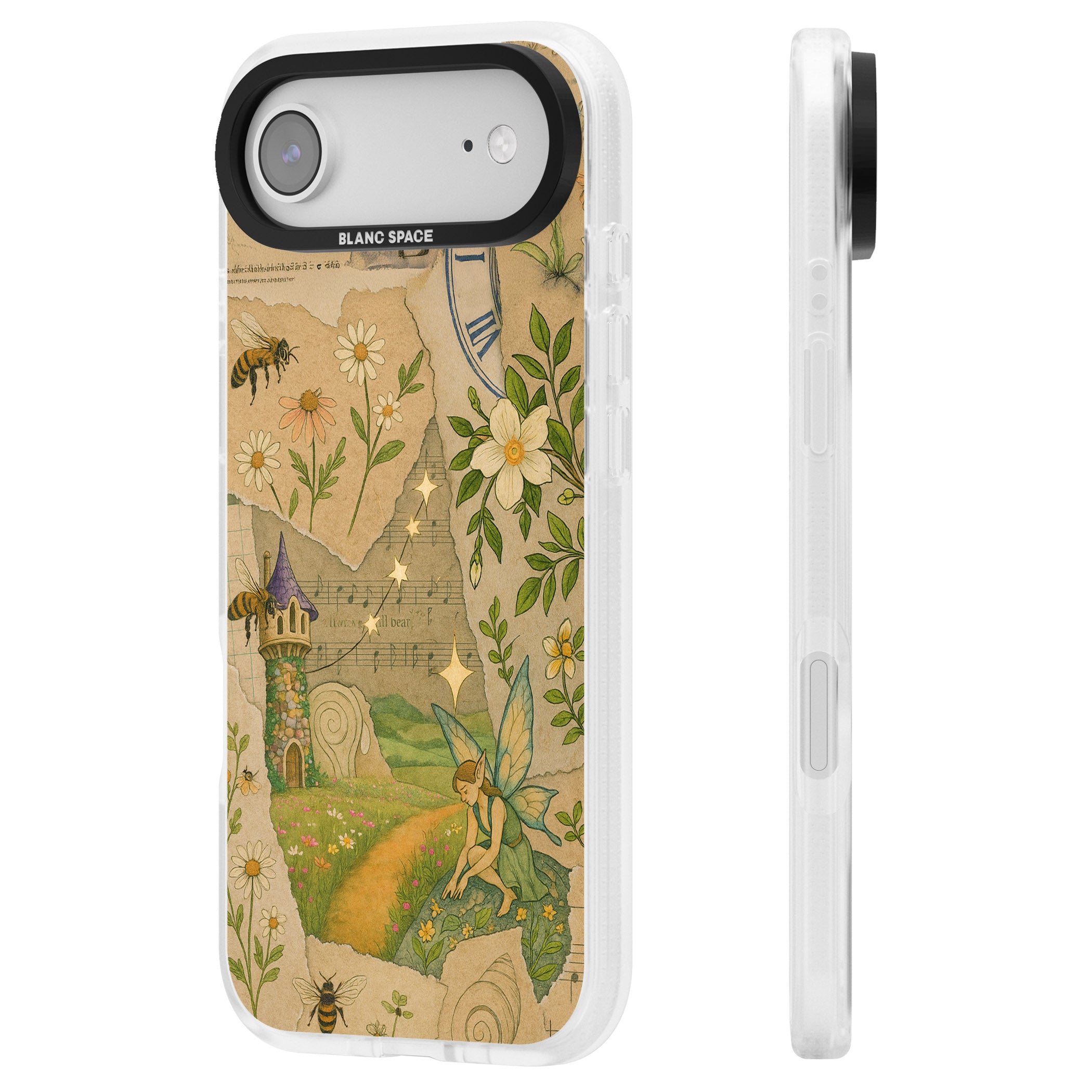 Floral Fairy Collage iPhone 17 Air Impact Air Clear Phone Case Side Profile