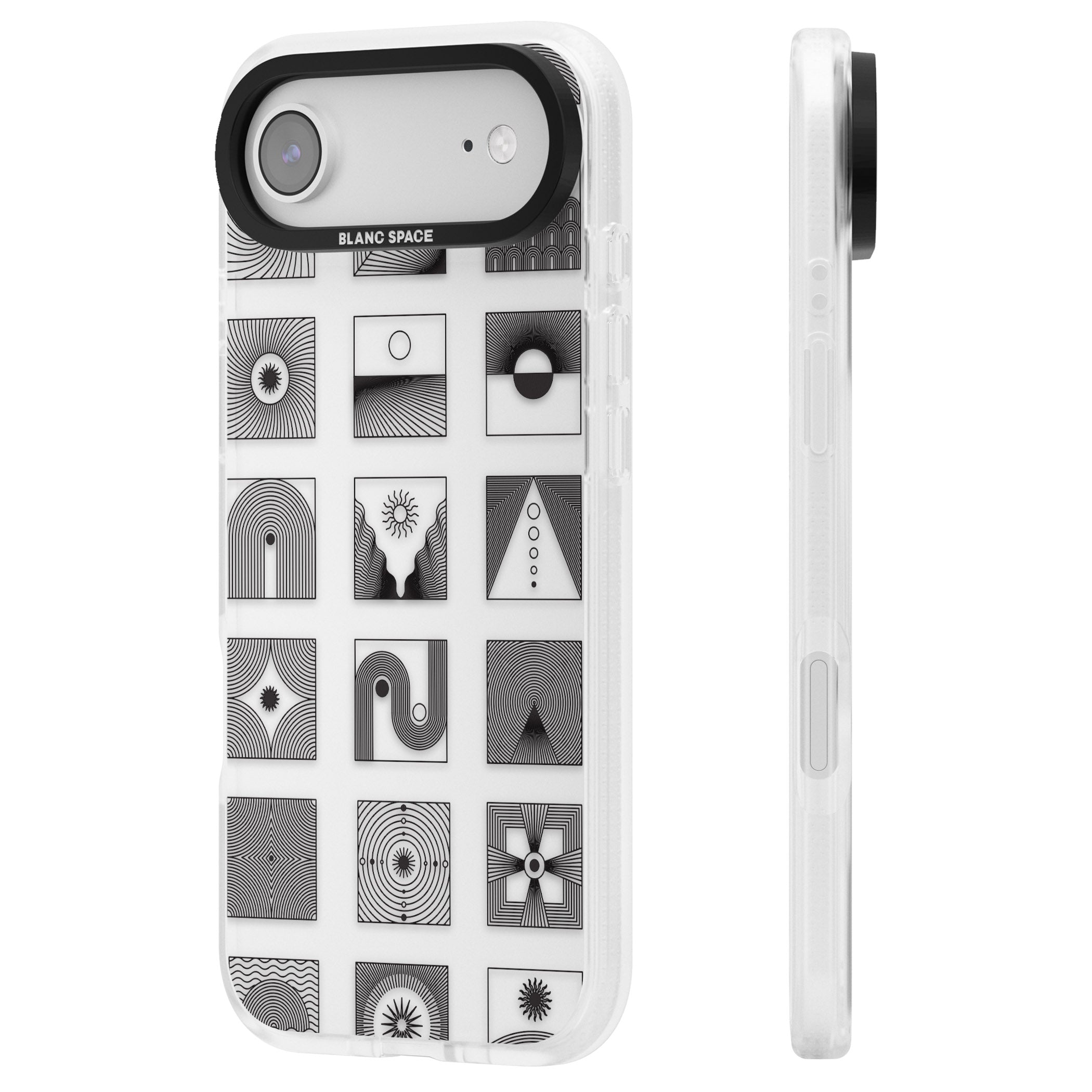 Abstract Geometric iPhone 17 Air Impact Air Clear Phone Case Side Profile