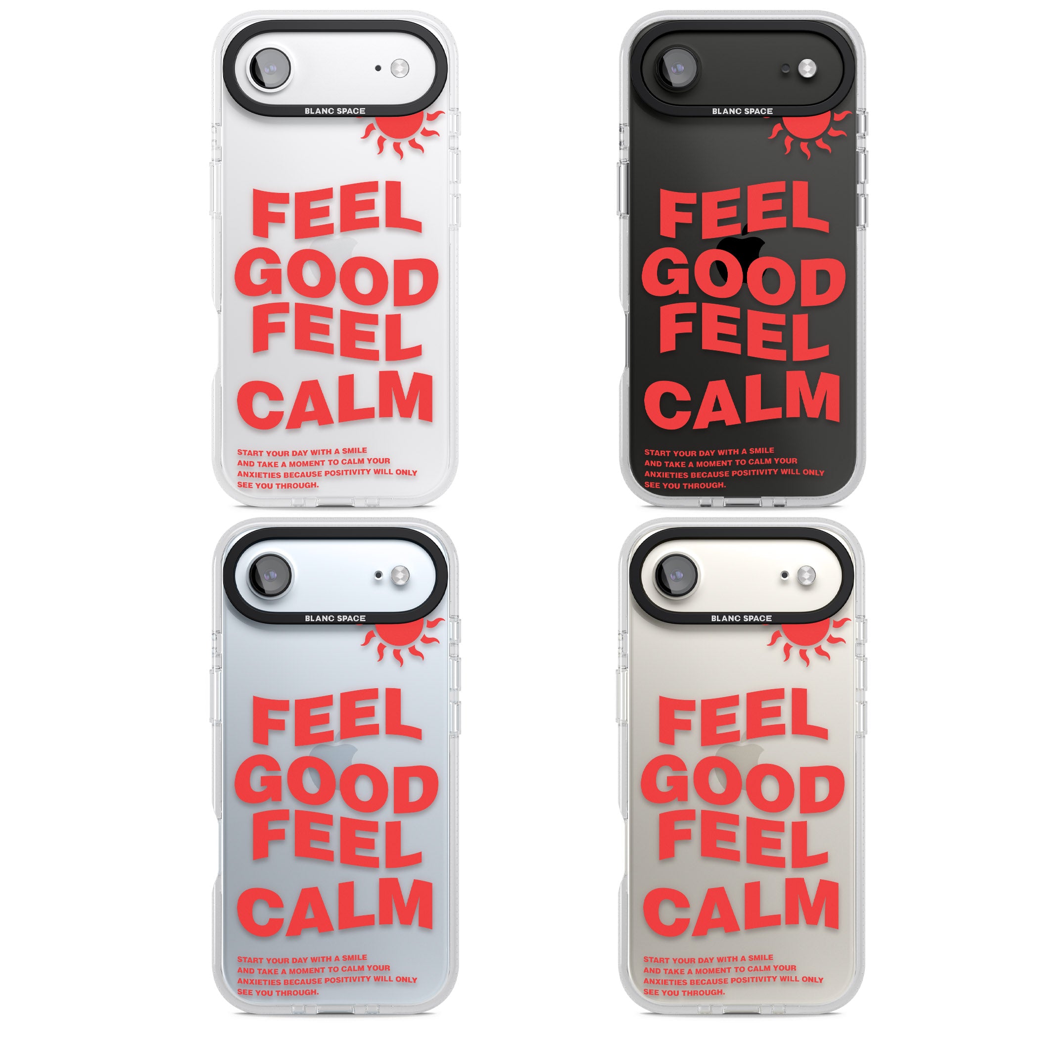 Feel Good Feel Calm (Red) iPhone 17 Air Impact Air Clear Phone Case APT Impact Protection
