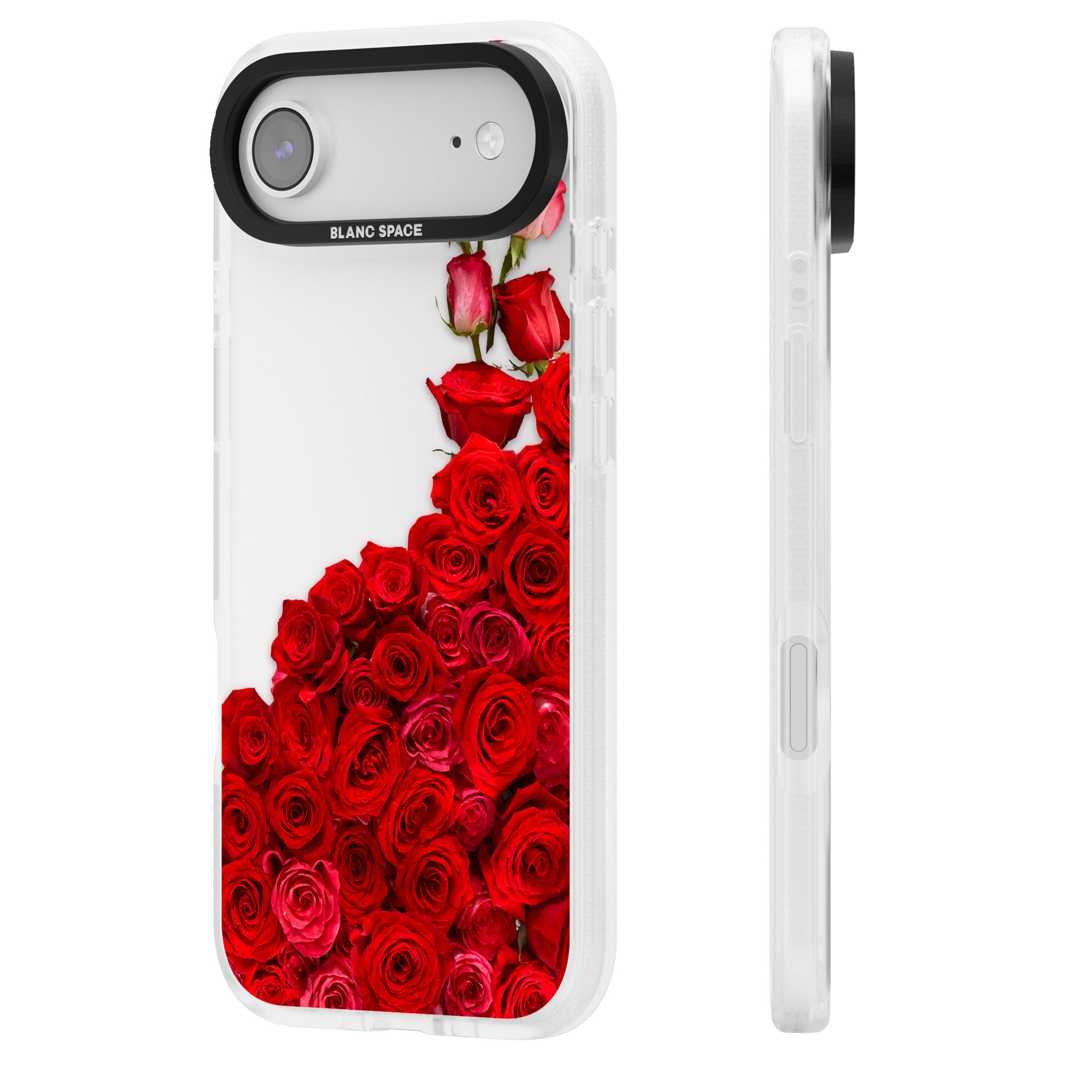 Floral Roses iPhone 17 Air Impact Air Clear Phone Case Side Profile