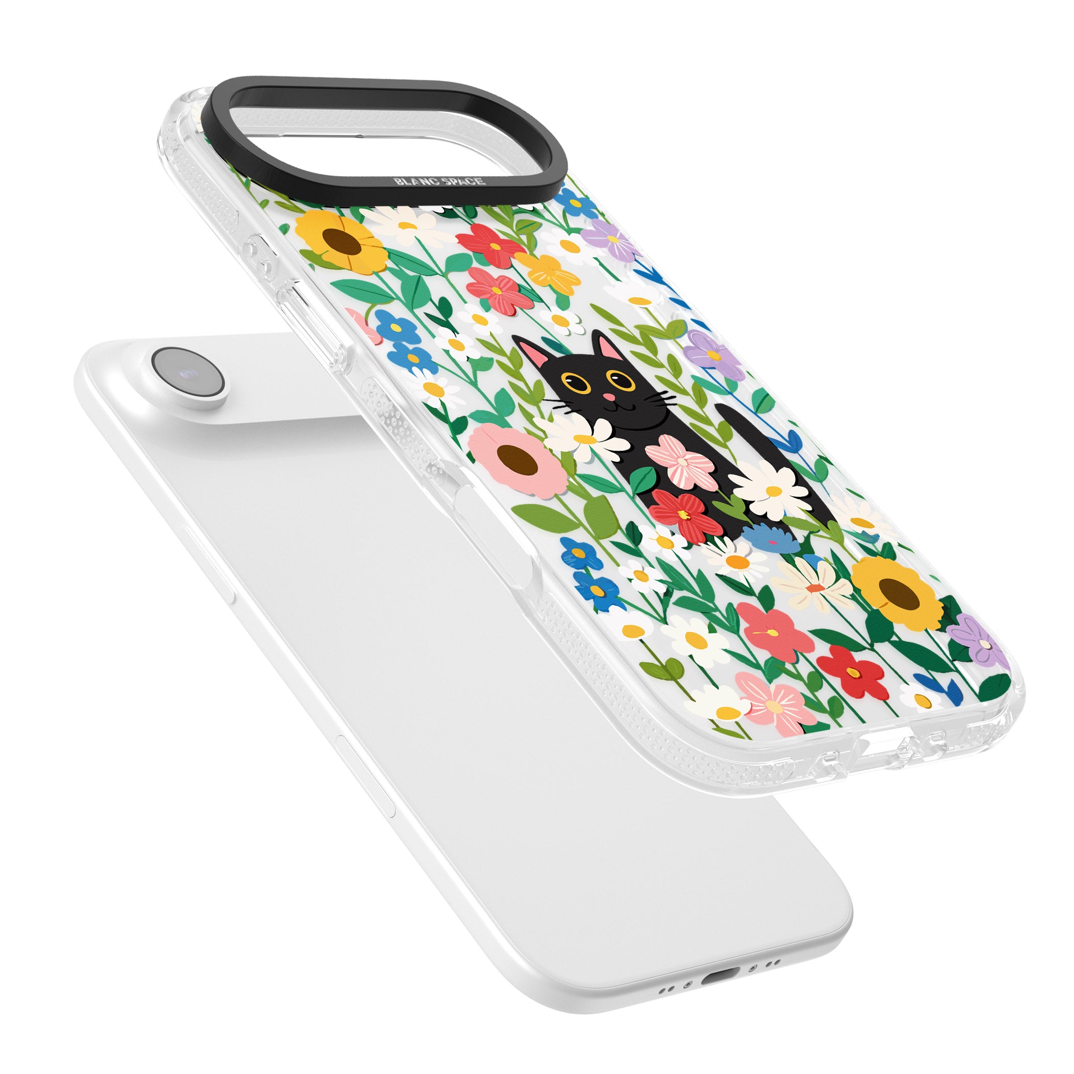 Whiskers & Wildflowers Cat iPhone 17 Air Impact Air Clear Phone Case Colours