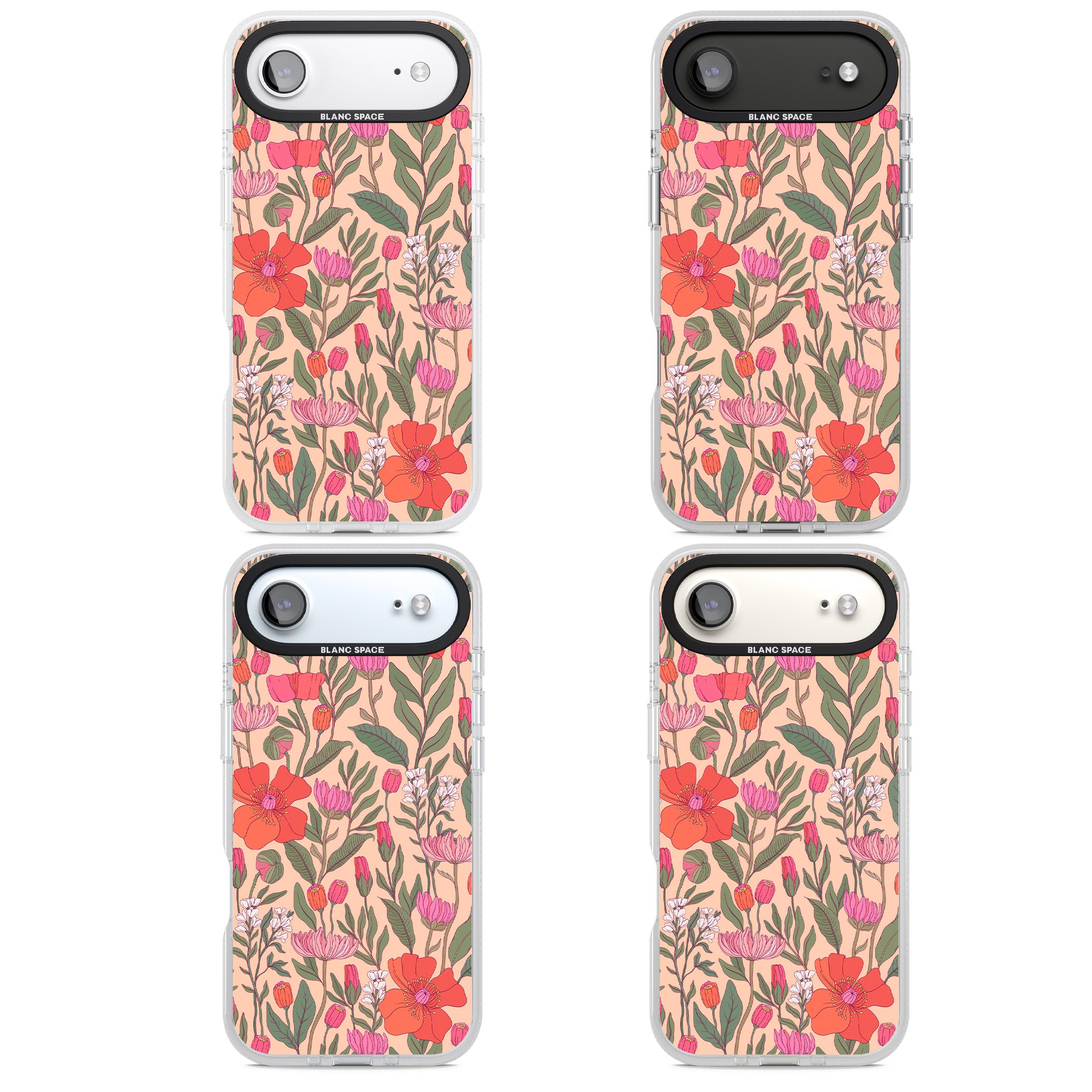 Peachy Floral Background iPhone 17 Air Impact Air Clear Phone Case APT Impact Protection