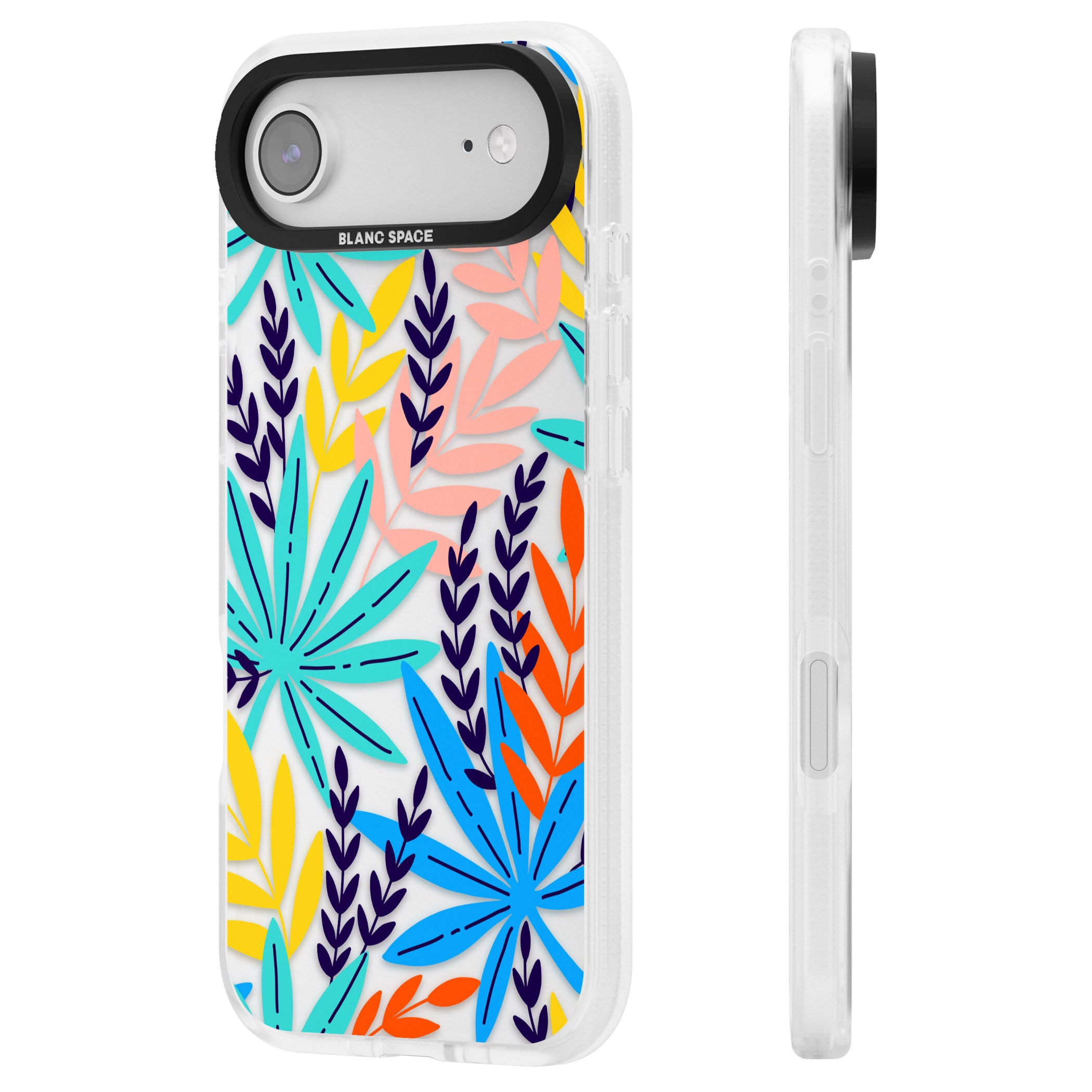 Tropical Palm Leaves iPhone 17 Air Impact Air Clear Phone Case Side Profile