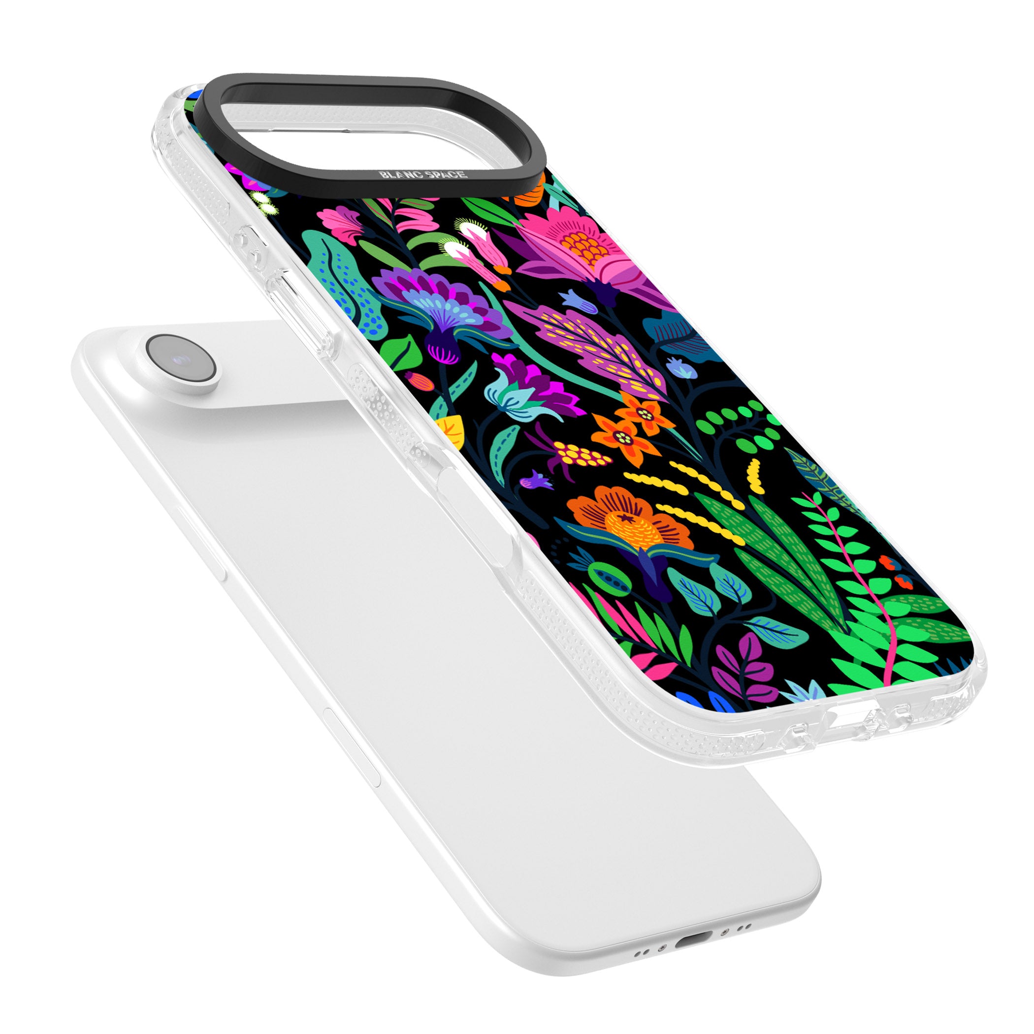 Floral Vibe (Black) iPhone 17 Air Impact Air Clear Phone Case Colours