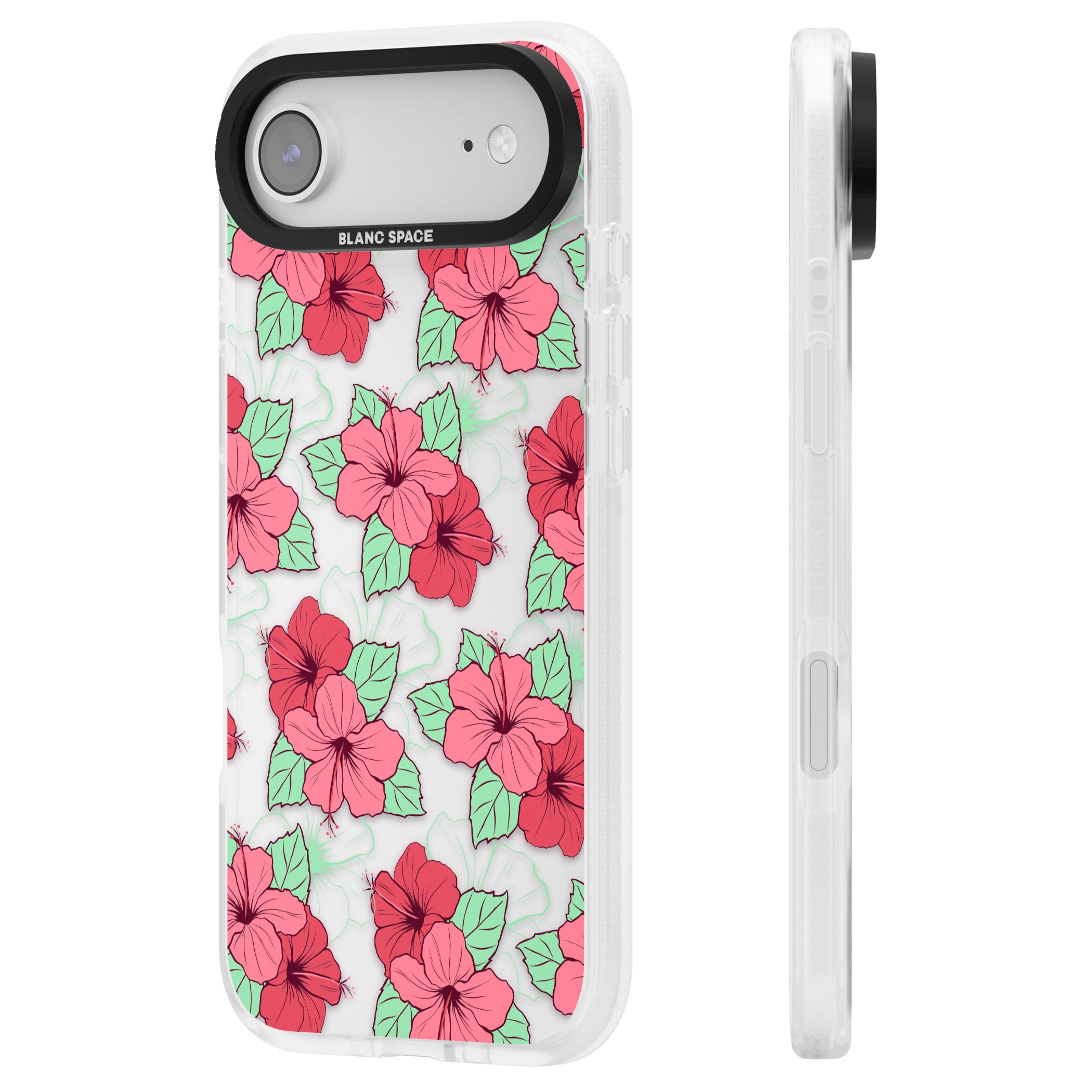 Pink Peony iPhone 17 Air Impact Air Clear Phone Case Side Profile