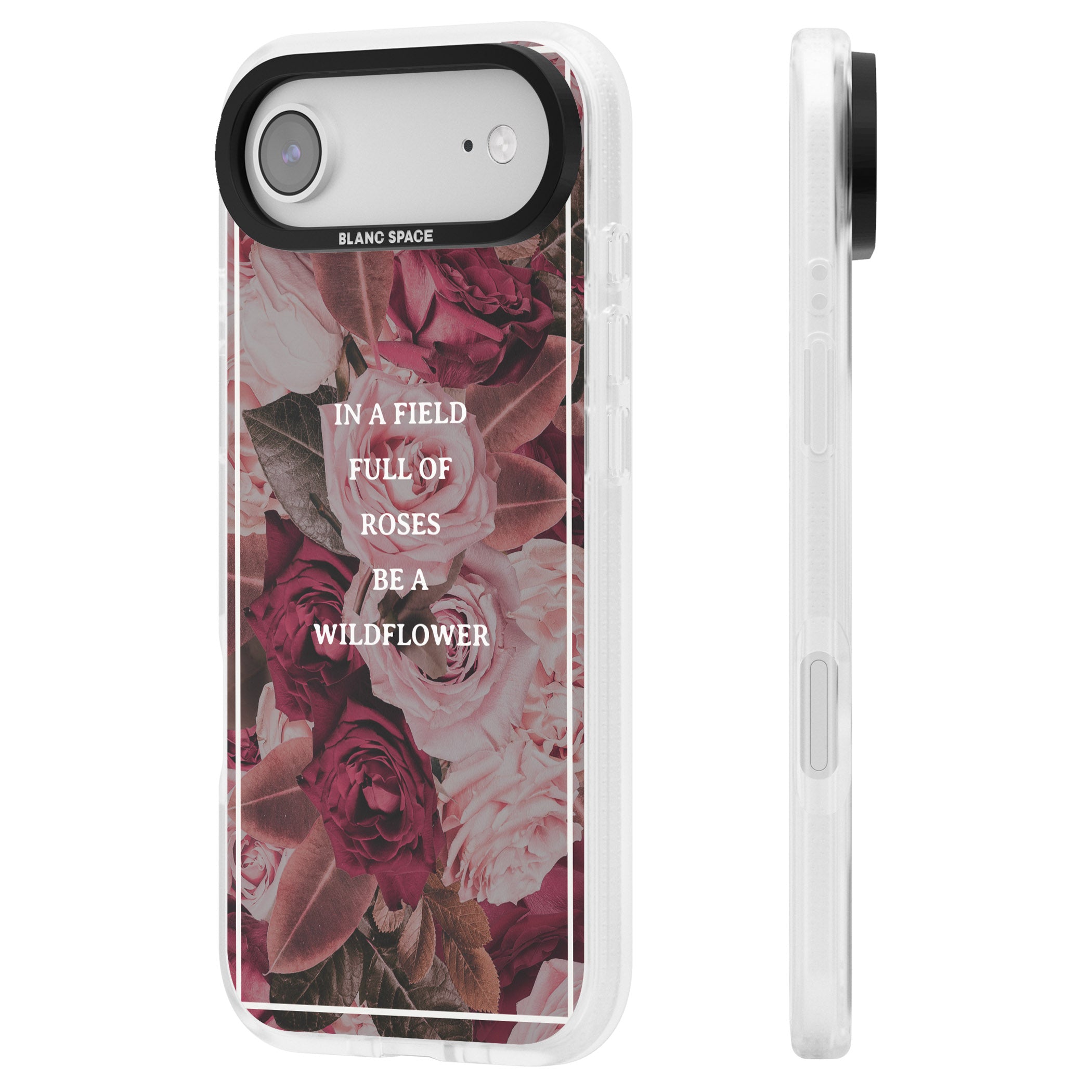 Wildflower Floral Quote iPhone 17 Air Impact Air Clear Phone Case Side Profile