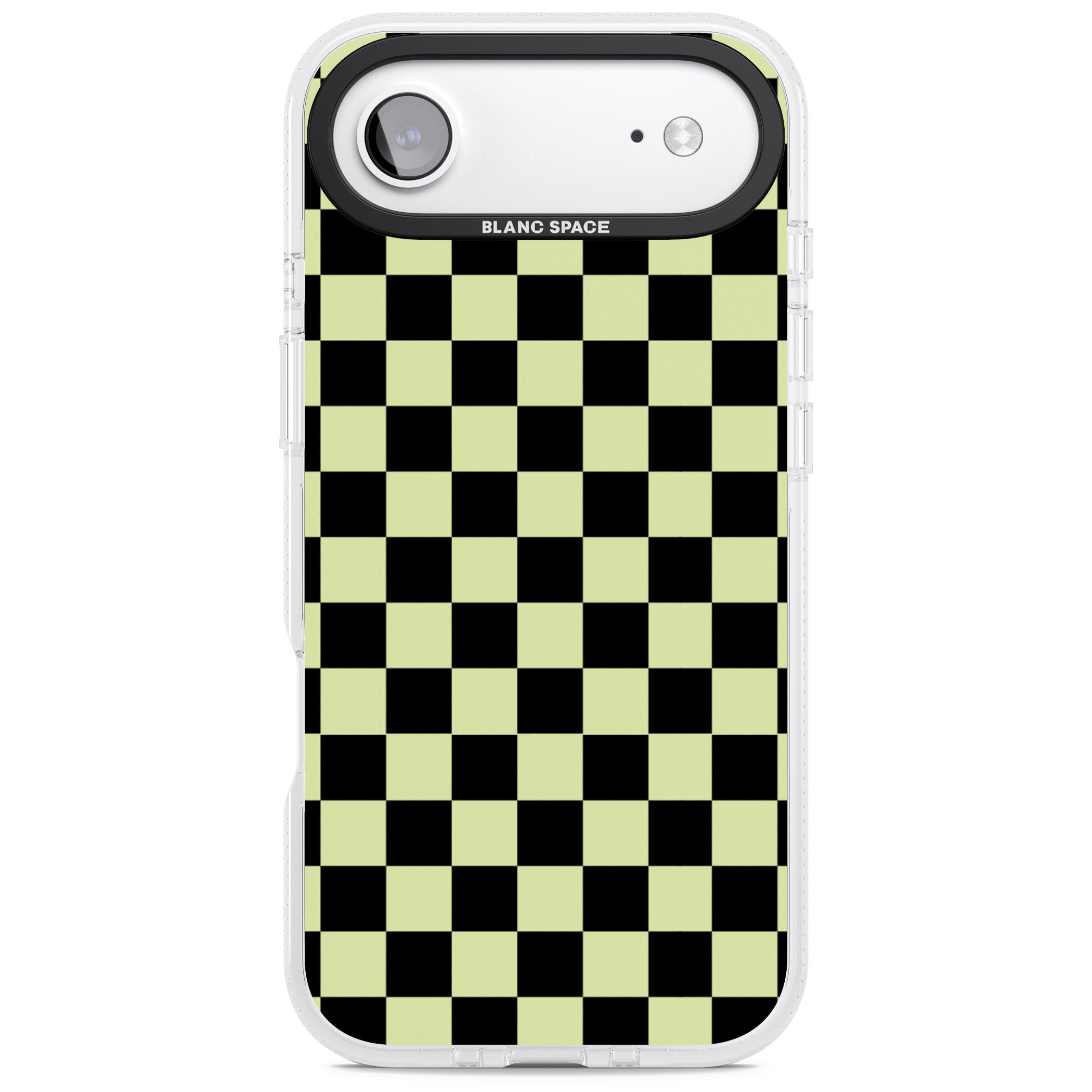Black & Lime Check iPhone 17 Air Impact Air Clear Phone Case