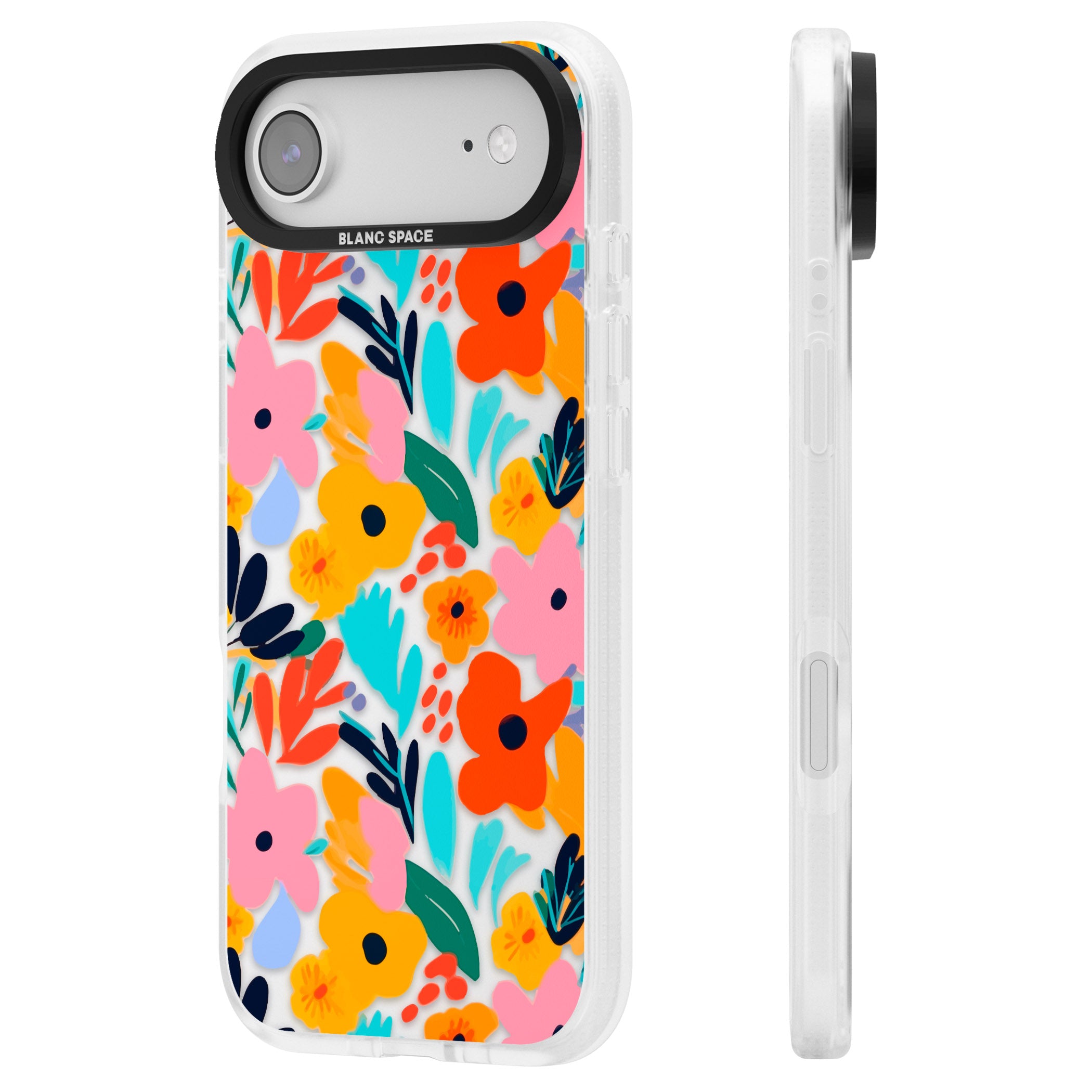 Floral Fiesta iPhone 17 Air Impact Air Clear Phone Case Side Profile
