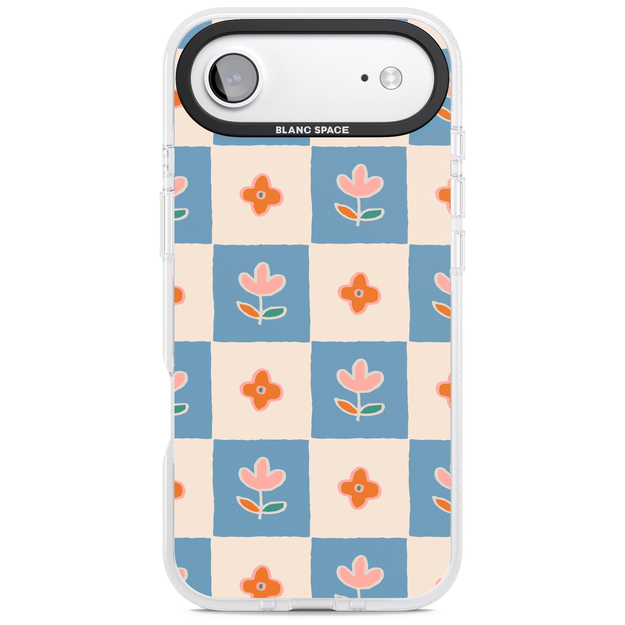 Vintage Bloom Checkered iPhone 17 Air Impact Air Clear Phone Case