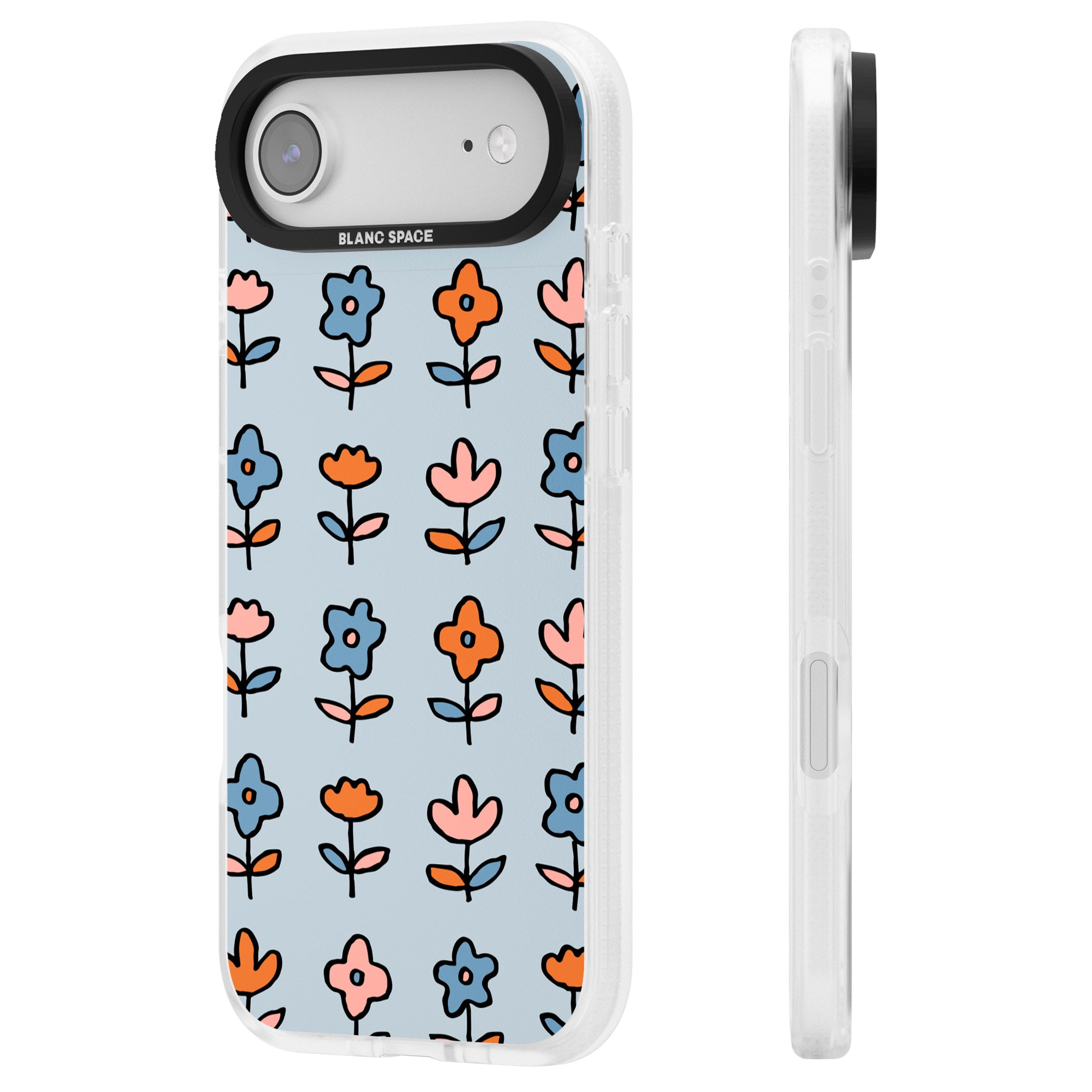 Vintage Floral Array iPhone 17 Air Impact Air Clear Phone Case Side Profile