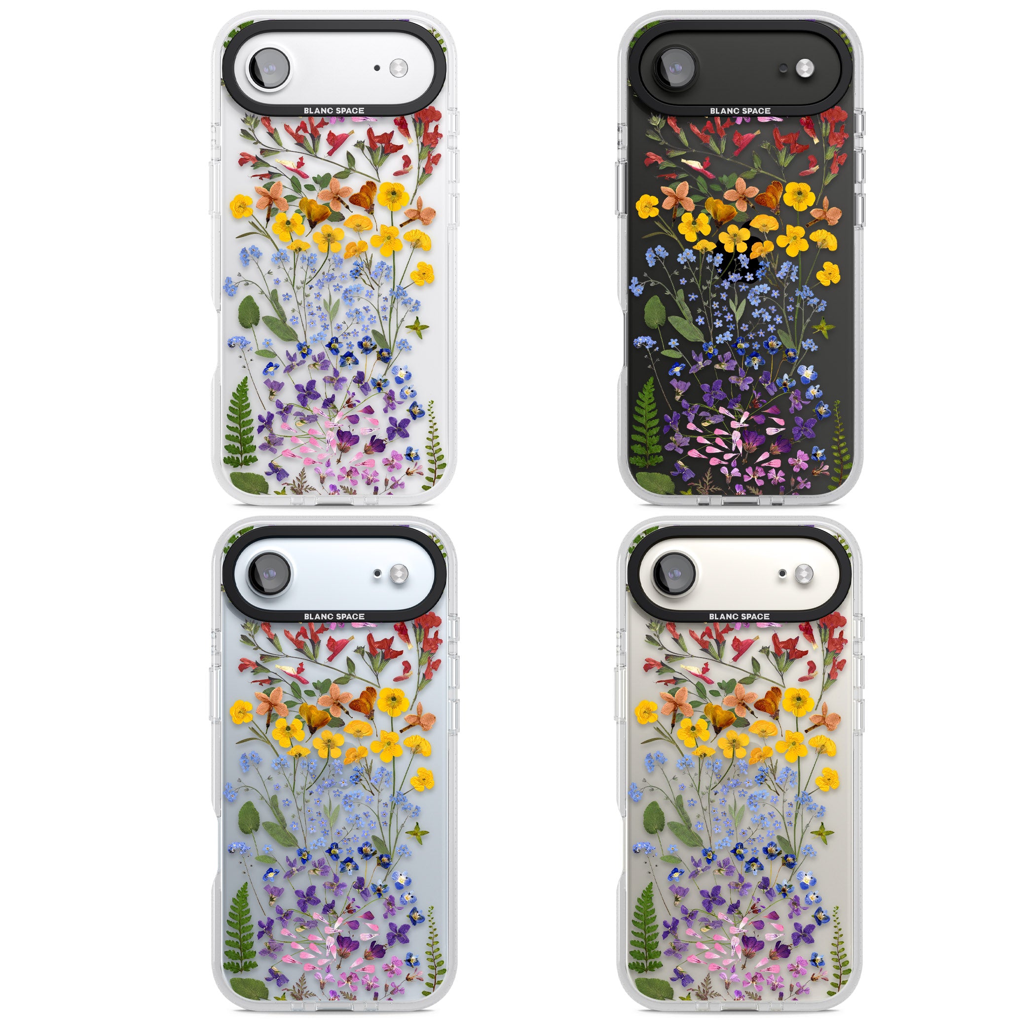 Pressed Wildflower Stripe iPhone 17 Air Impact Air Clear Phone Case APT Impact Protection