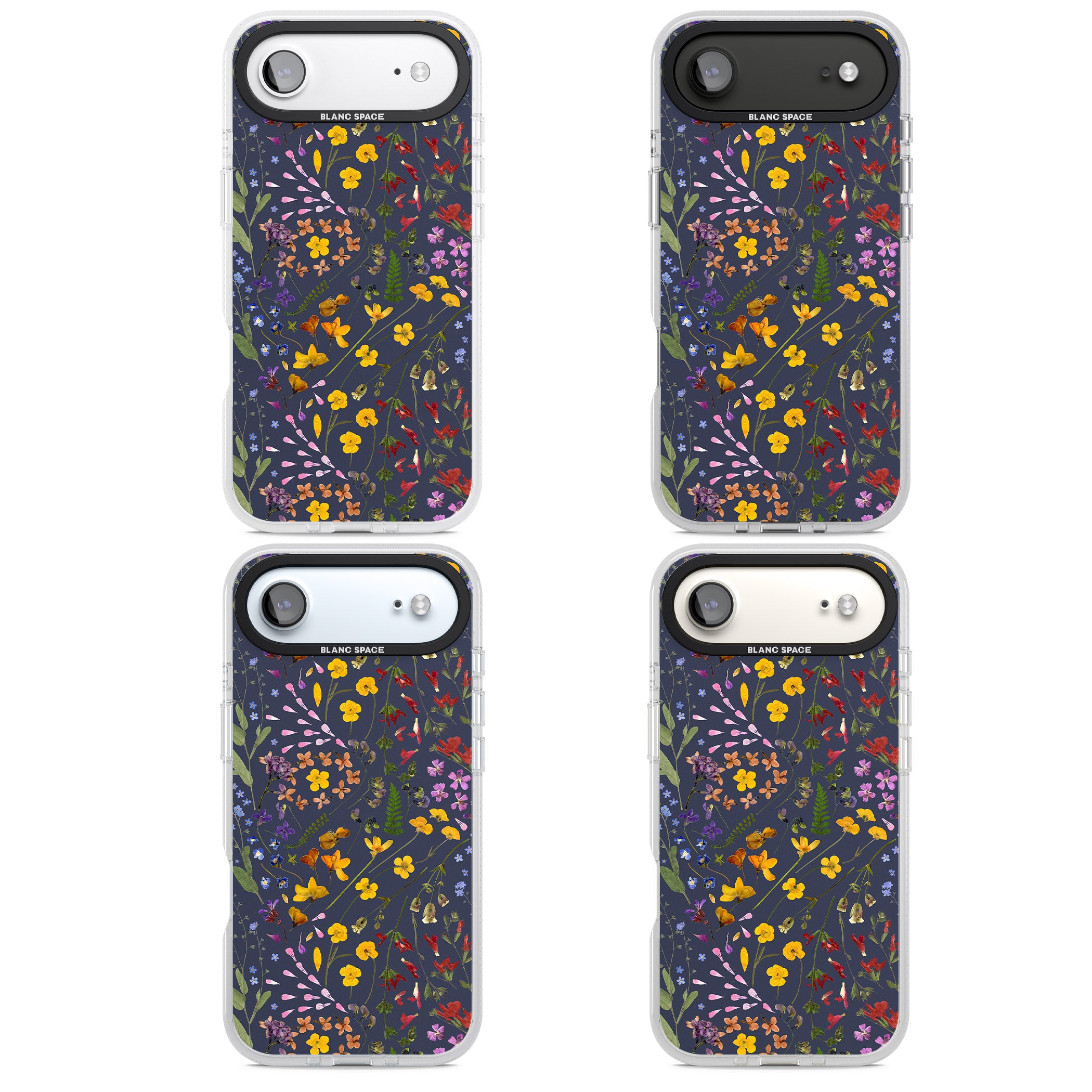 Wildflower Leaves Cluster Navy iPhone 17 Air Impact Air Clear Phone Case APT Impact Protection