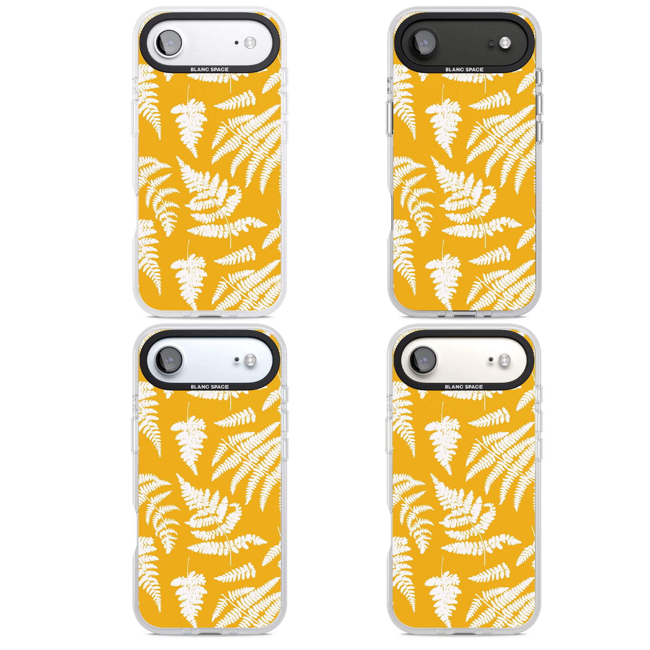 Fern Pattern On Yellow iPhone 17 Air Impact Air Clear Phone Case APT Impact Protection
