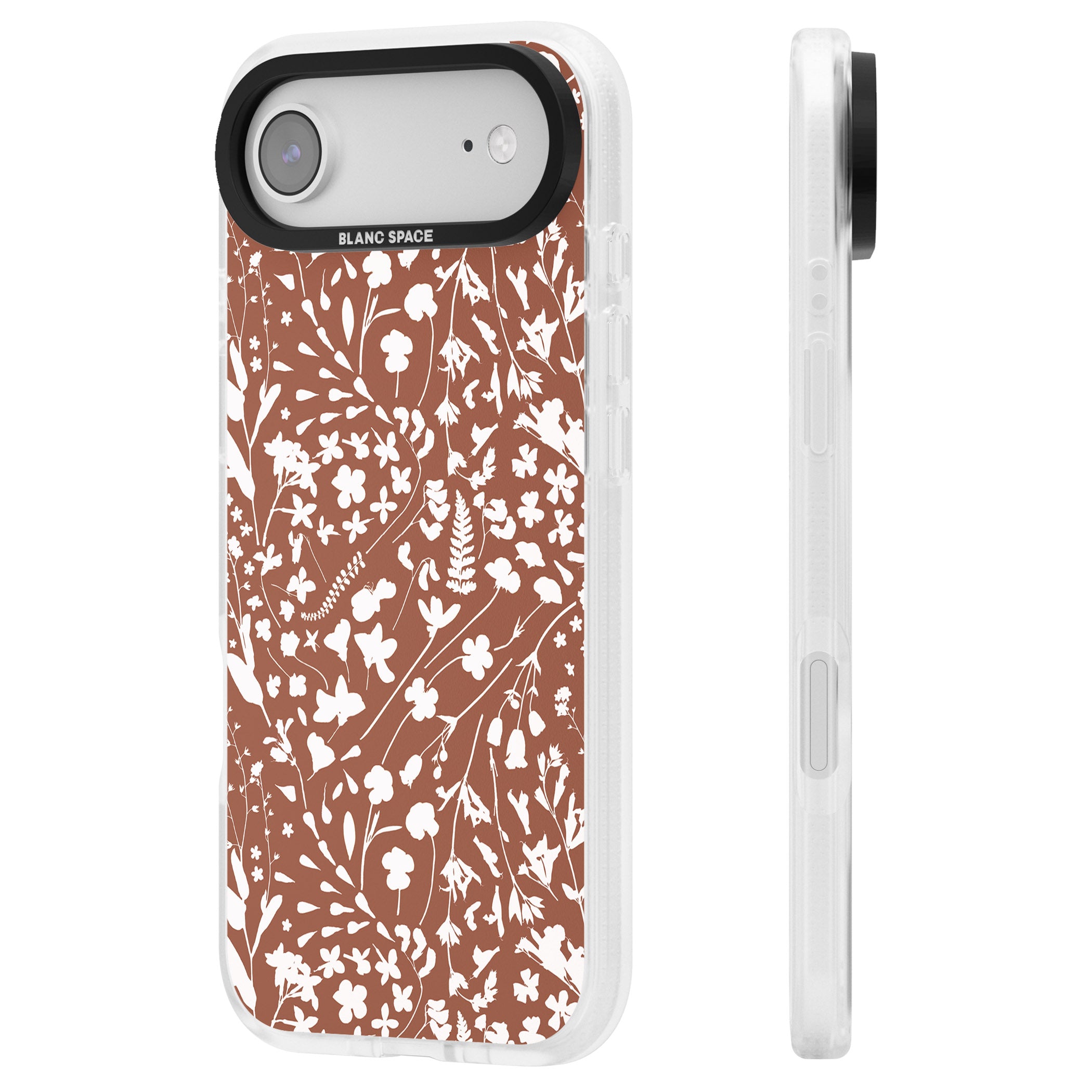 Wildflower Cluster On Terracotta iPhone 17 Air Impact Air Clear Phone Case Side Profile