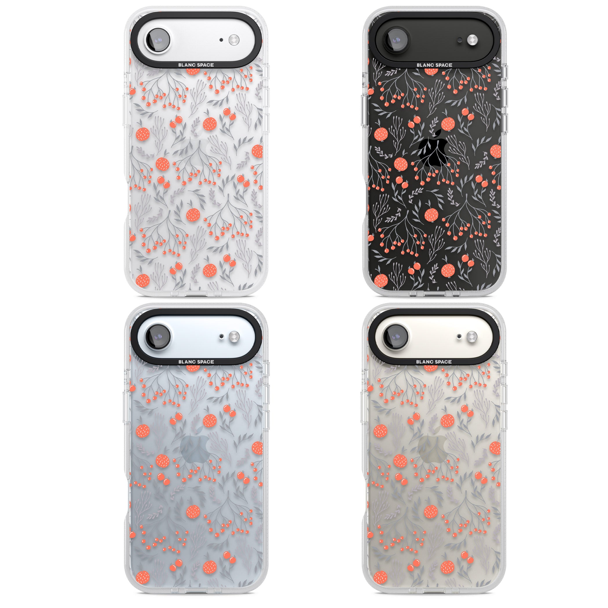 Red Fruits Floral iPhone 17 Air Impact Air Clear Phone Case APT Impact Protection