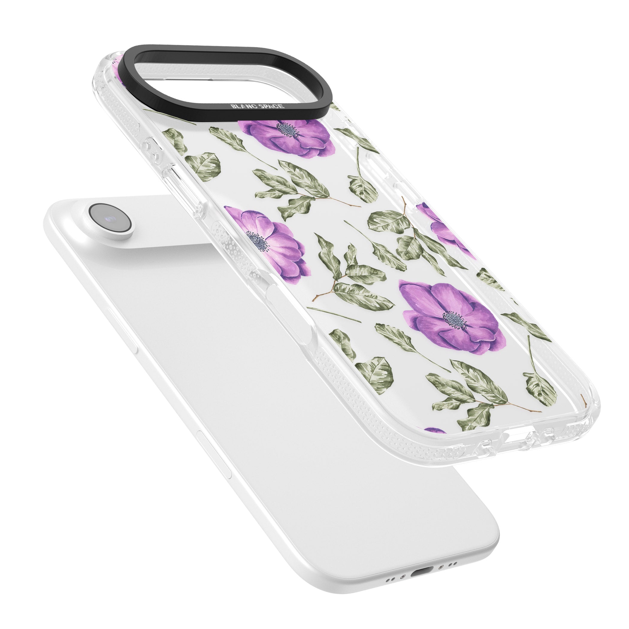 Purple Bloom Floral iPhone 17 Air Impact Air Clear Phone Case Colours