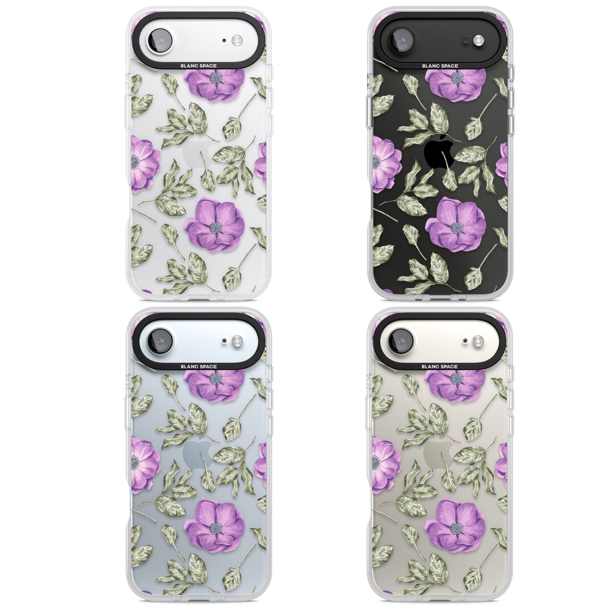 Purple Bloom Floral iPhone 17 Air Impact Air Clear Phone Case APT Impact Protection