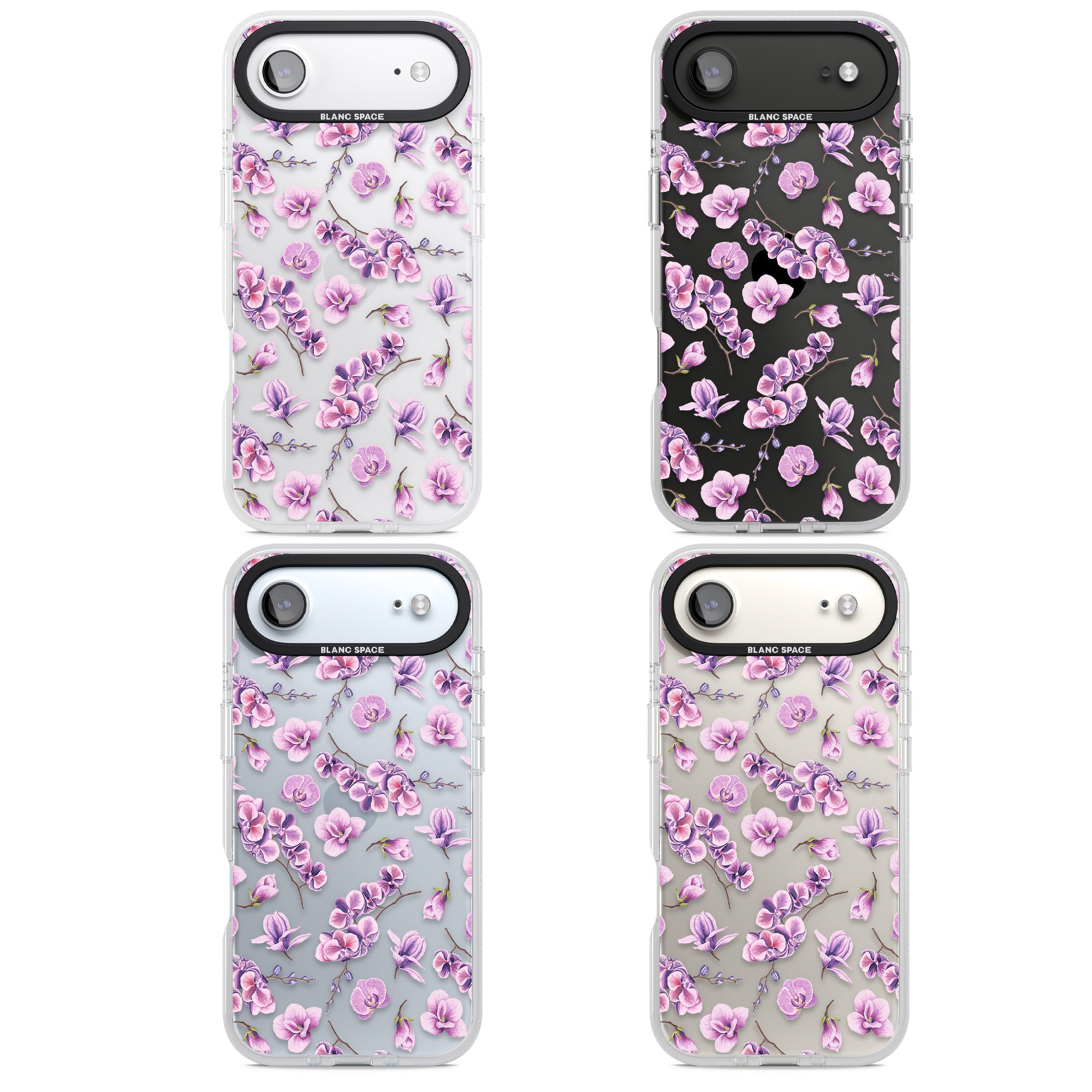 Purple Orchids Floral iPhone 17 Air Impact Air Clear Phone Case APT Impact Protection