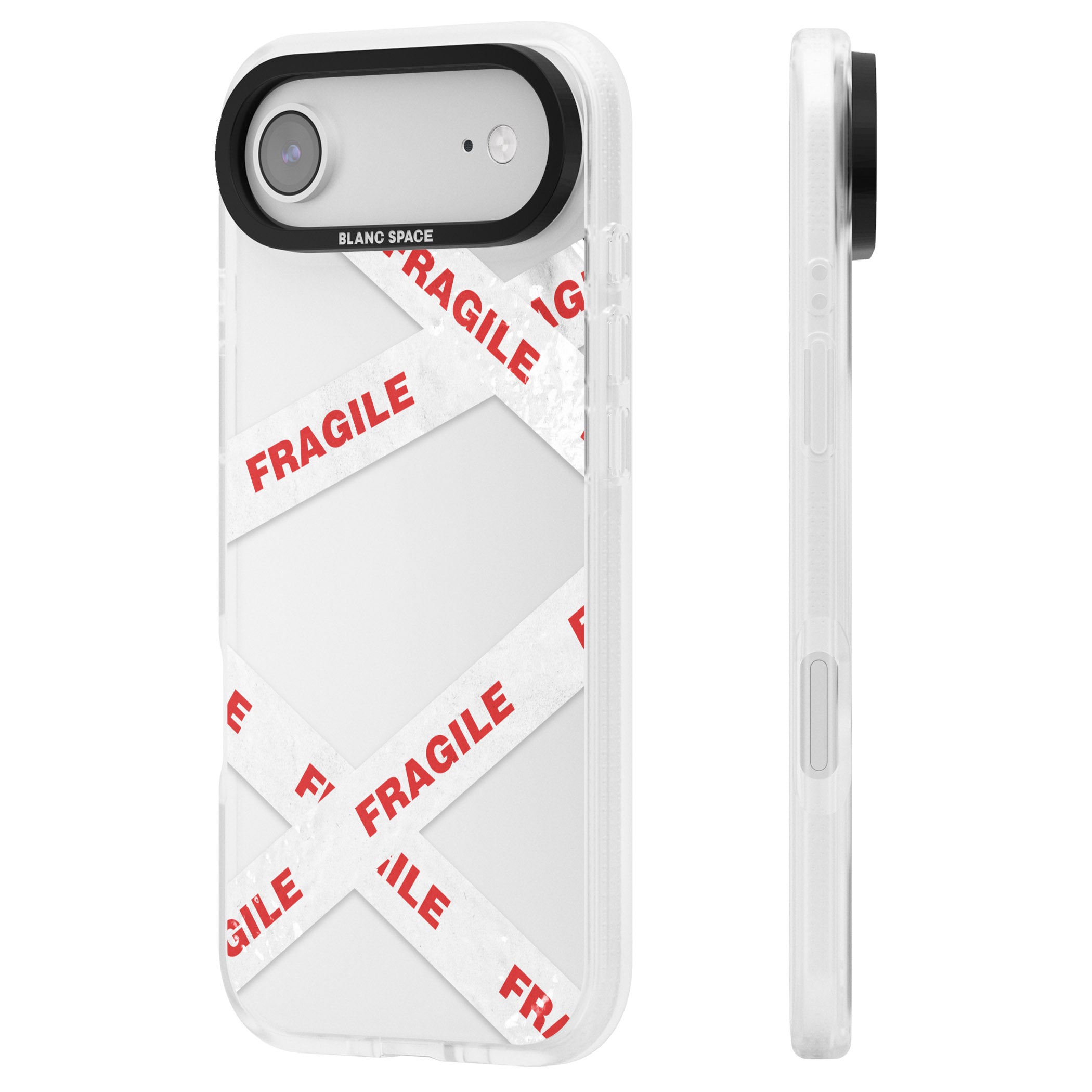 Fragile Tape iPhone 17 Air Impact Air Clear Phone Case Side Profile