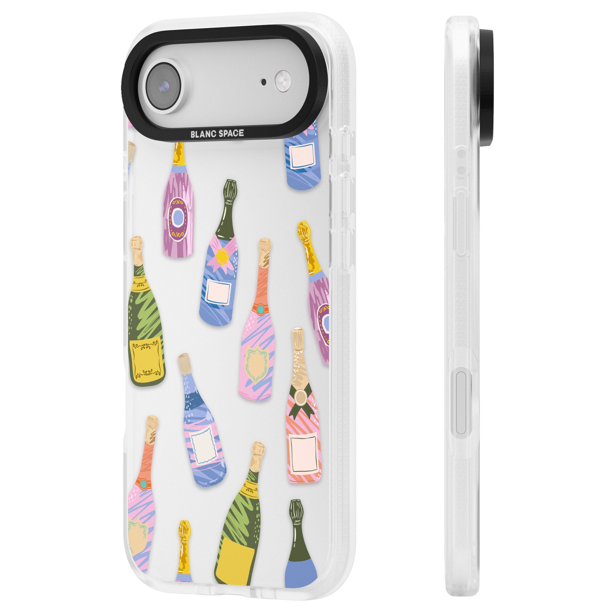 Champagne Pattern iPhone 17 Air Impact Air Clear Phone Case Side Profile