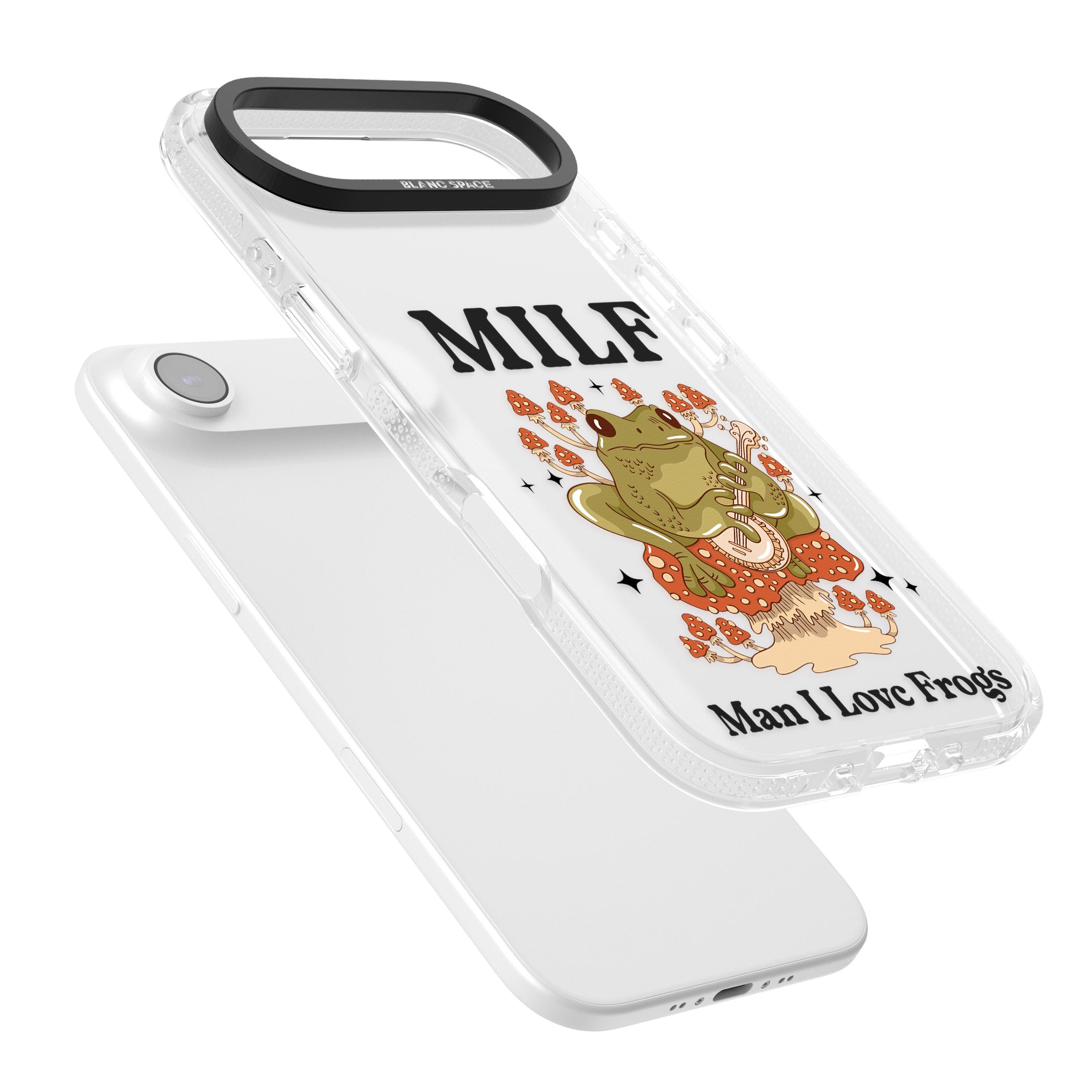 Man I Love Frogs iPhone 17 Air Impact Air Clear Phone Case Colours