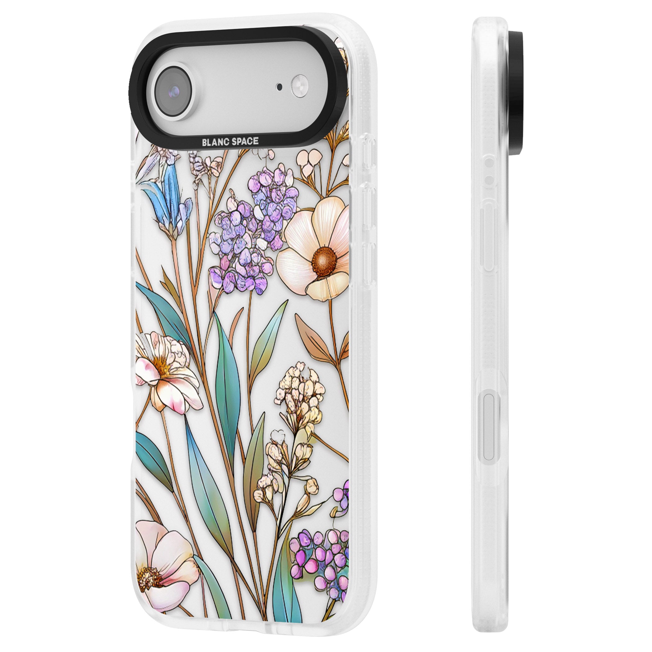Glass Wildflower Mix iPhone 17 Air Impact Air Clear Phone Case Side Profile