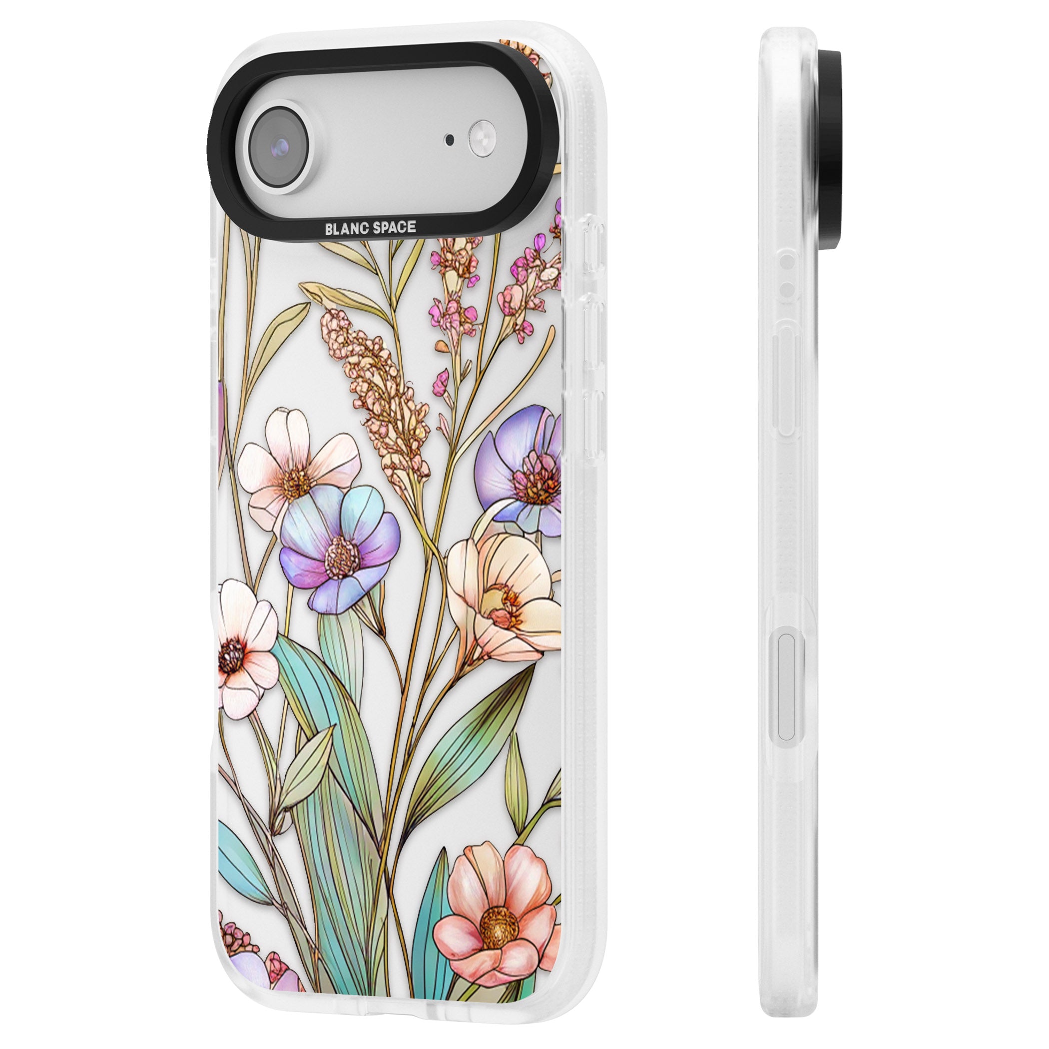 Glass Summer Flowers iPhone 17 Air Impact Air Clear Phone Case Side Profile