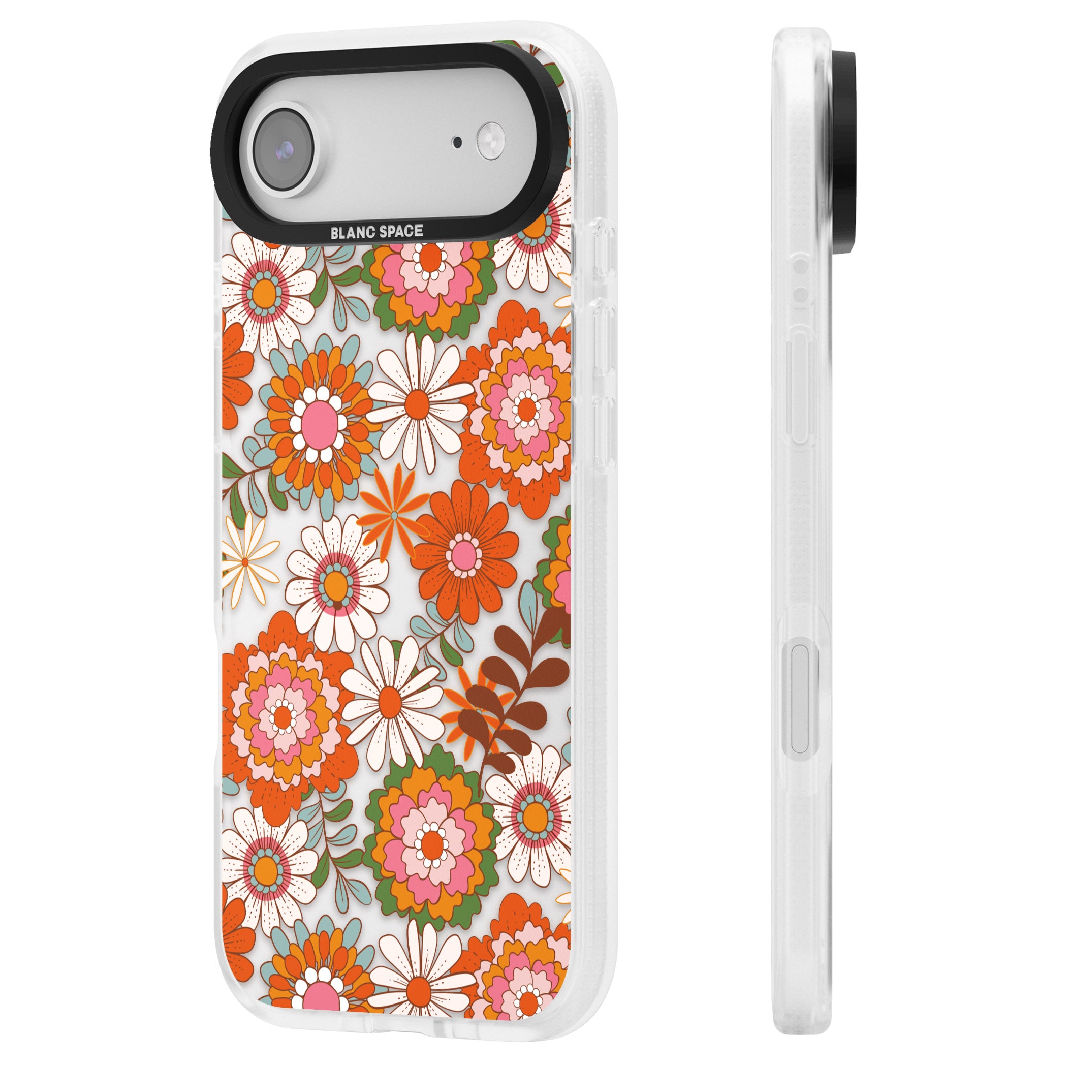 Seventies Bloom iPhone 17 Air Impact Air Clear Phone Case Side Profile