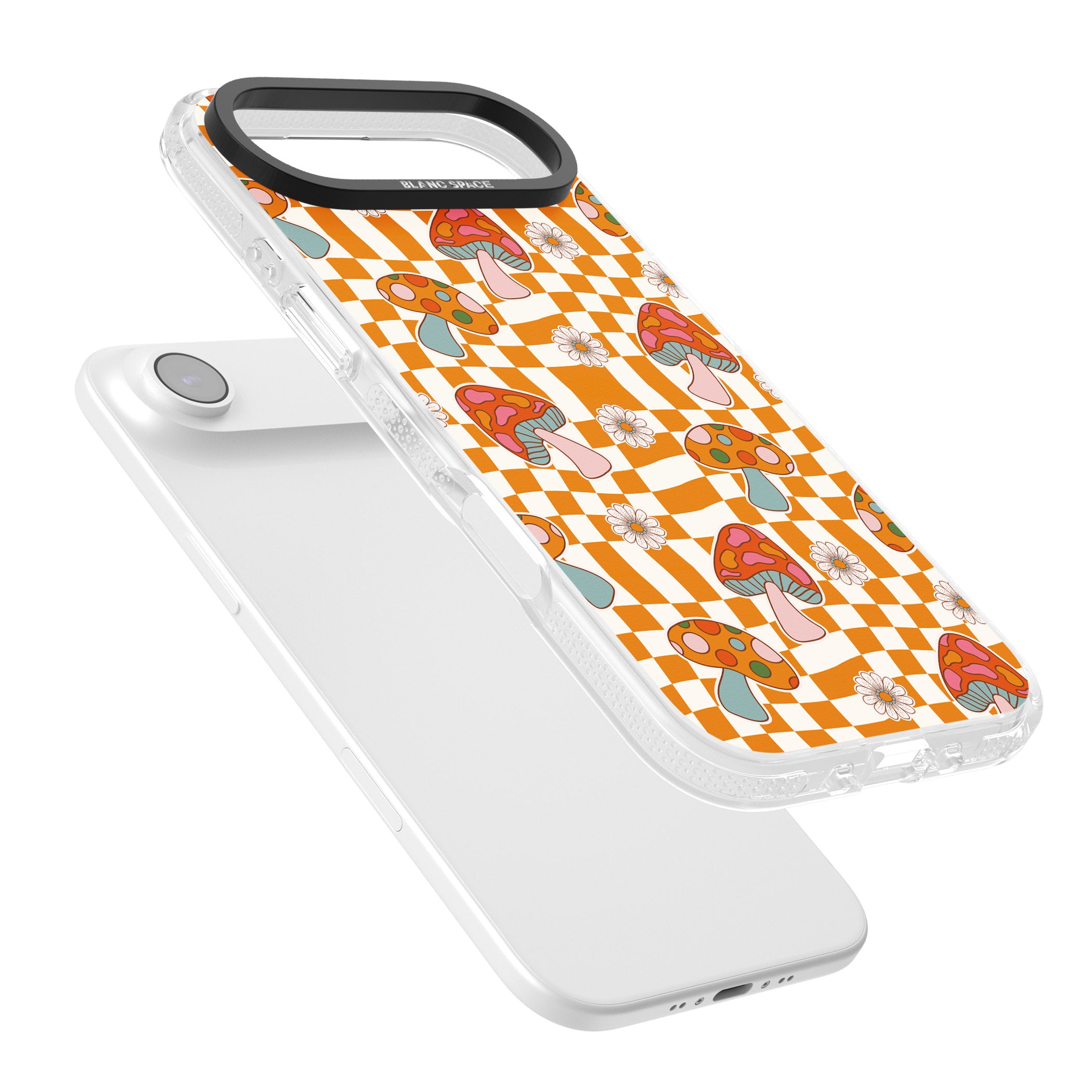 Wavy Checked Shrooms iPhone 17 Air Impact Air Clear Phone Case Colours