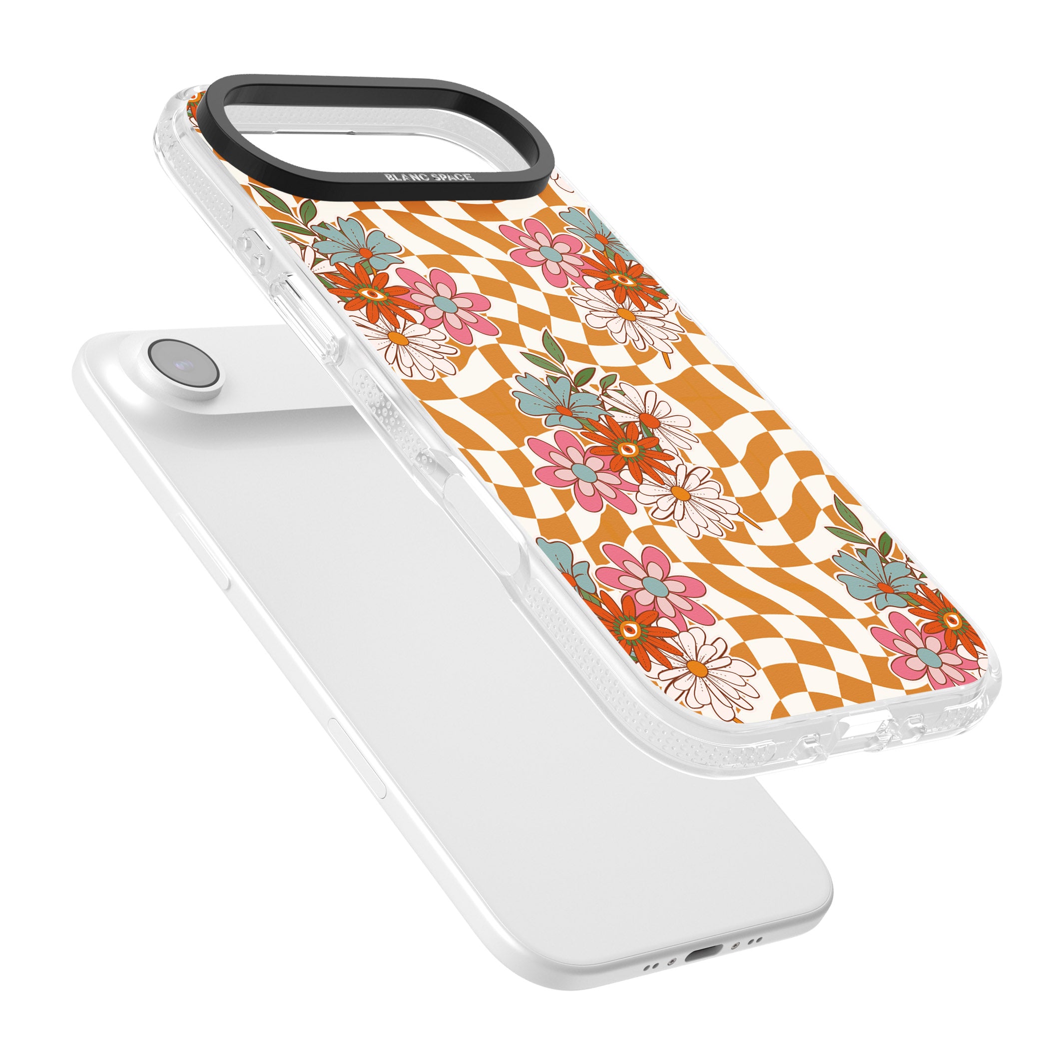 Wavy Checked Bloom iPhone 17 Air Impact Air Clear Phone Case Colours