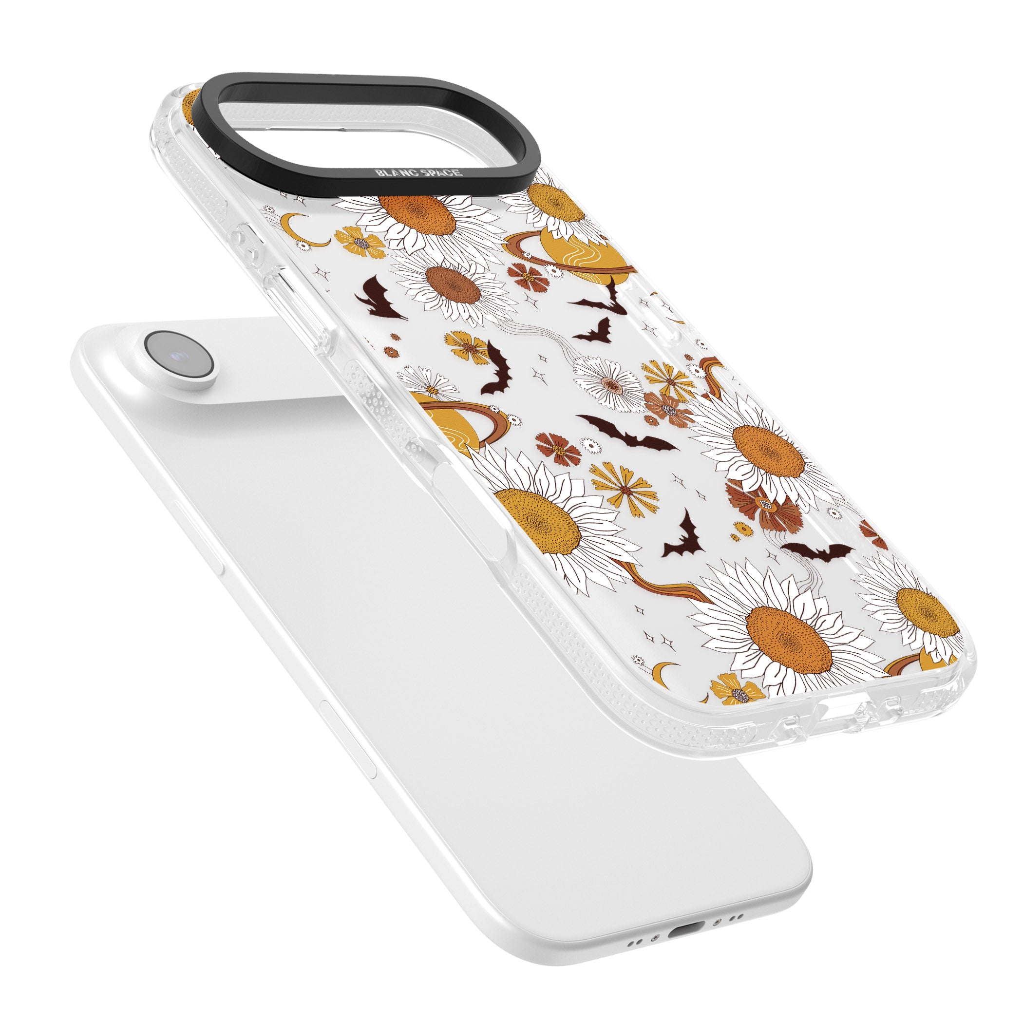 Halloween Bats And Planets iPhone 17 Air Impact Air Clear Phone Case Colours