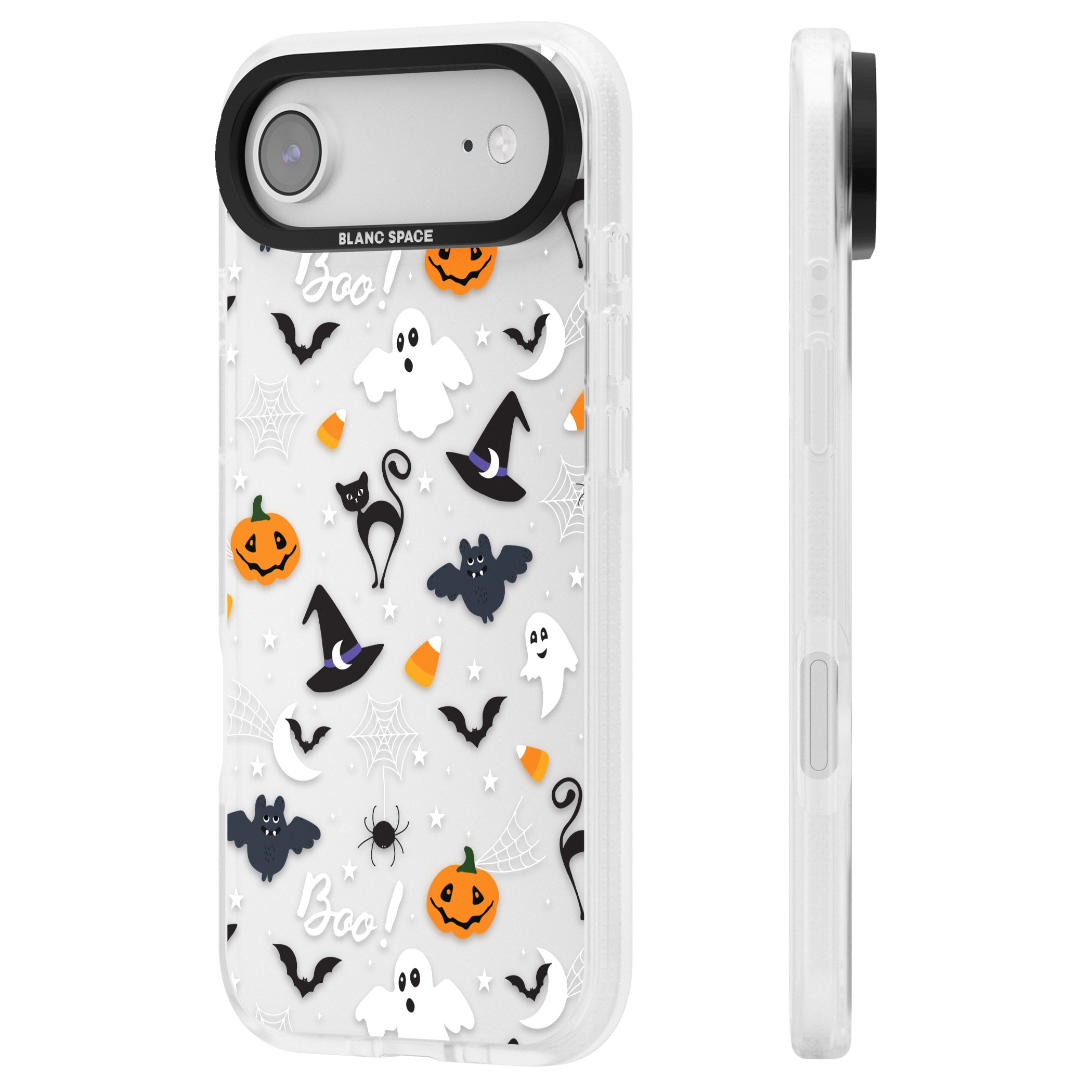 Halloween Mix Pattern iPhone 17 Air Impact Air Clear Phone Case Side Profile