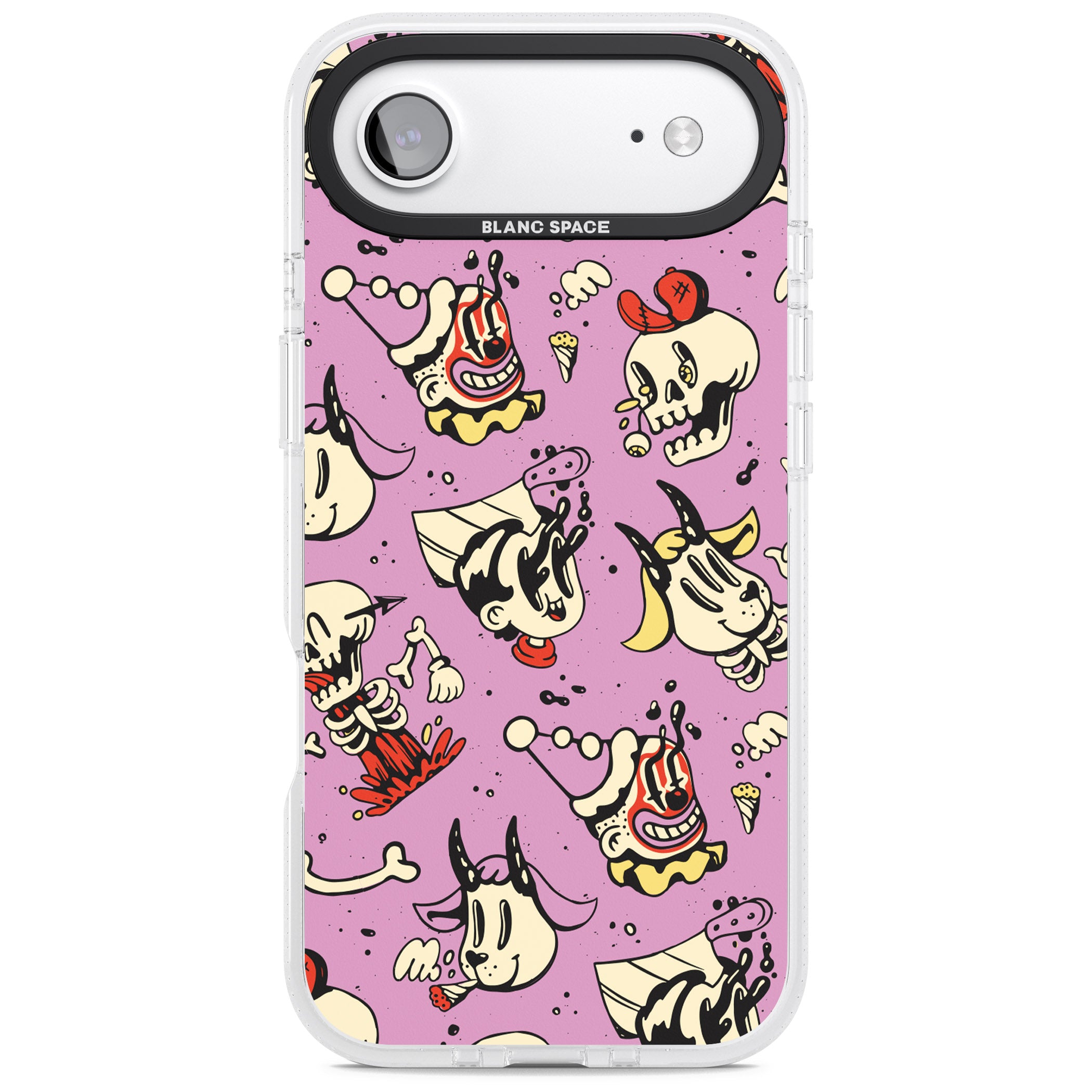 Purple Retro Halloween Pattern iPhone 17 Air Impact Air Clear Phone Case