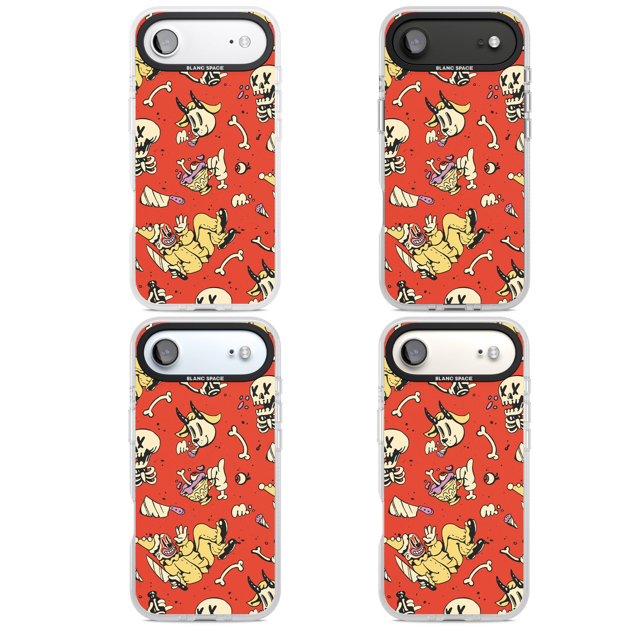 Red Retro Halloween Pattern iPhone 17 Air Impact Air Clear Phone Case APT Impact Protection