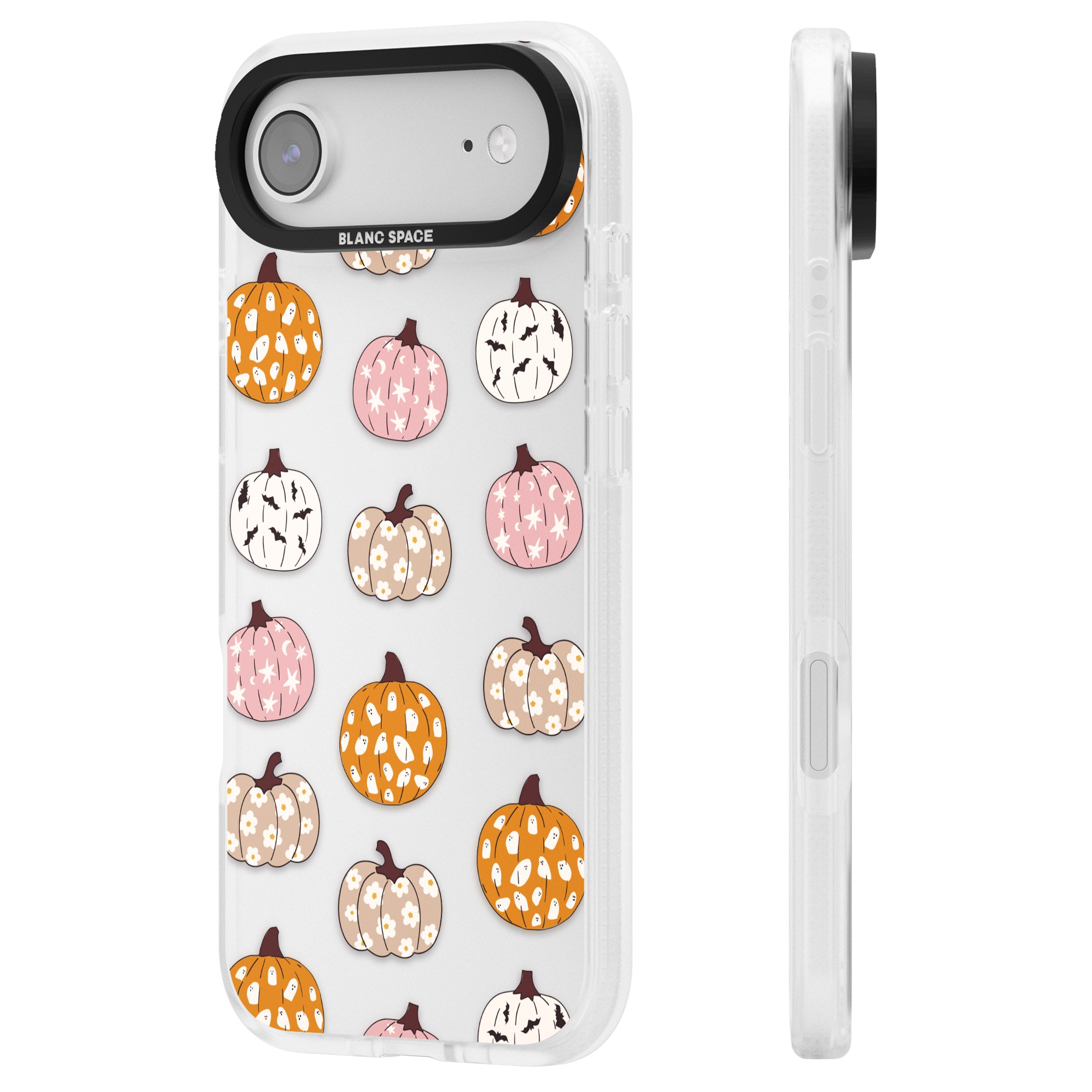 Floral Pumpkins iPhone 17 Air Impact Air Clear Phone Case Side Profile