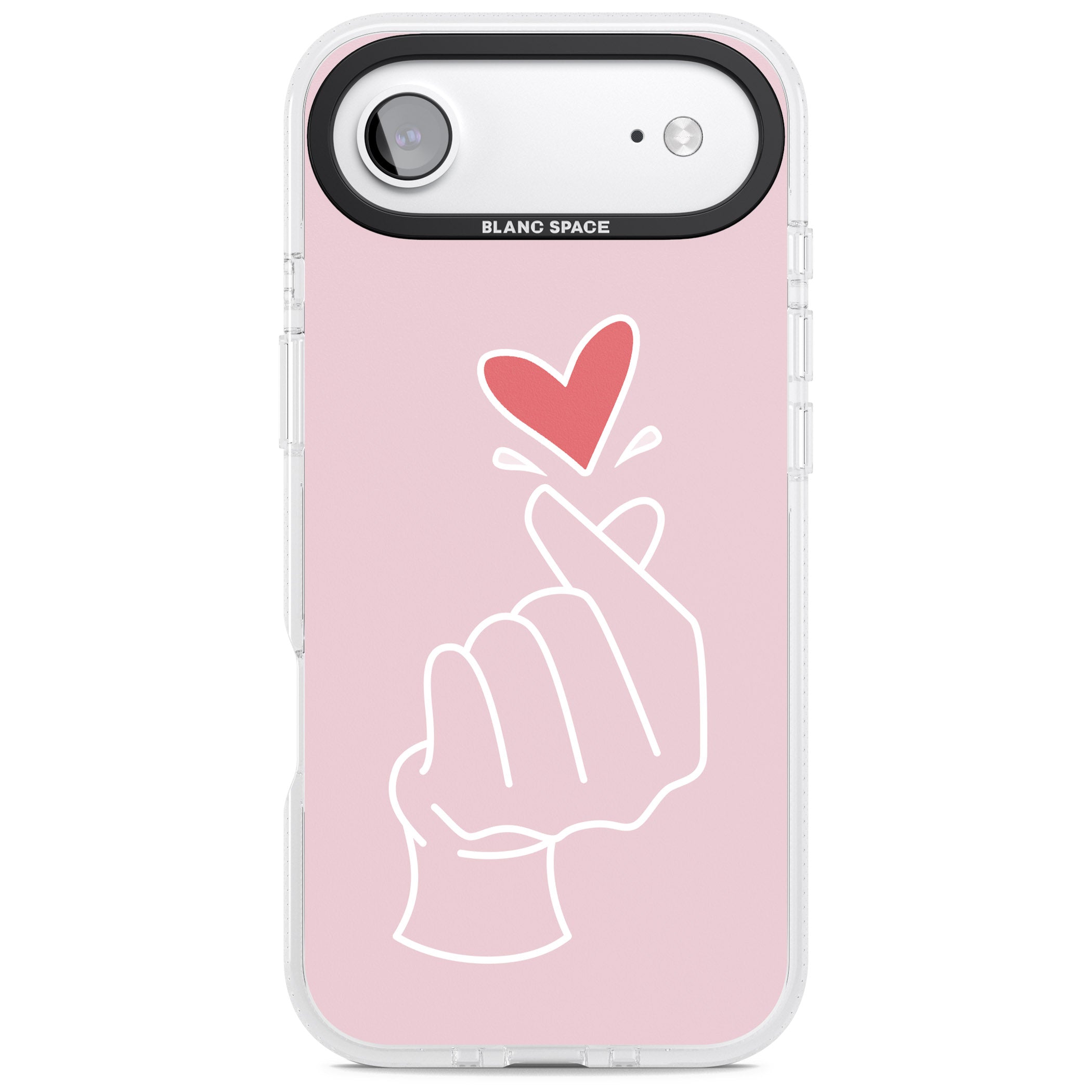 Pink Heart Hand iPhone 17 Air Impact Air Clear Phone Case