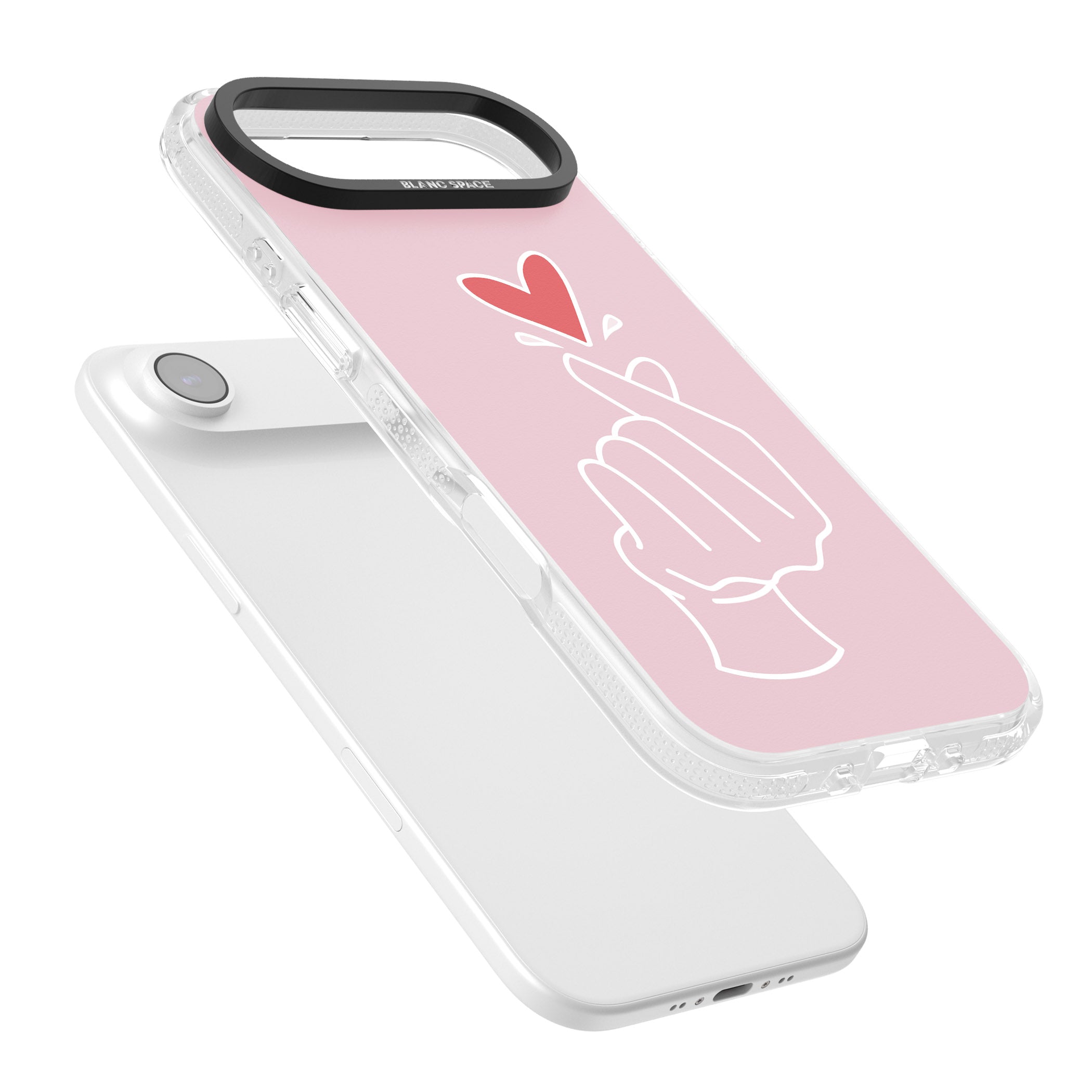 Pink Heart Hand iPhone 17 Air Impact Air Clear Phone Case Colours