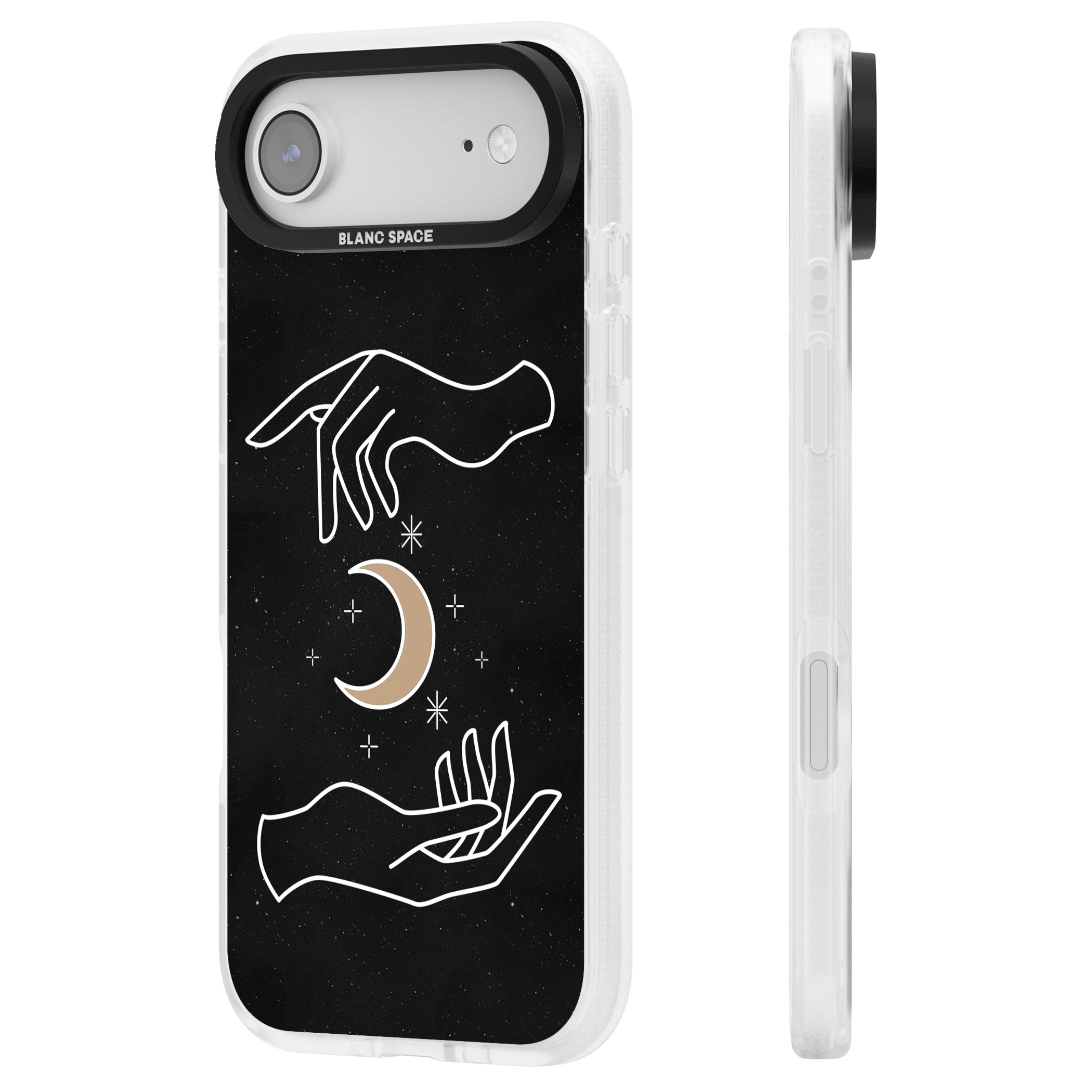 Cosmic Hands iPhone 17 Air Impact Air Clear Phone Case Side Profile