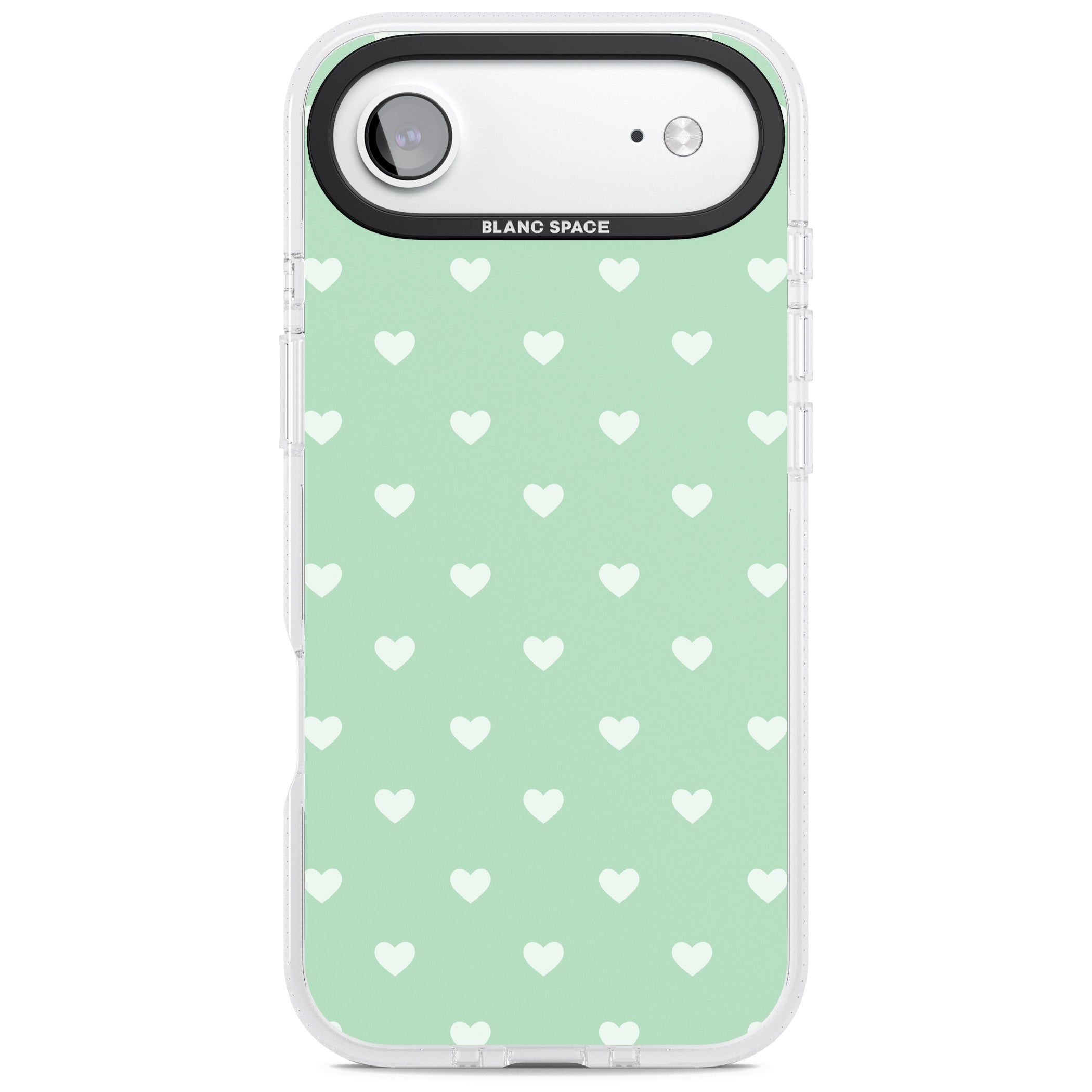 Small Heart Pattern: Green iPhone 17 Air Impact Air Clear Phone Case