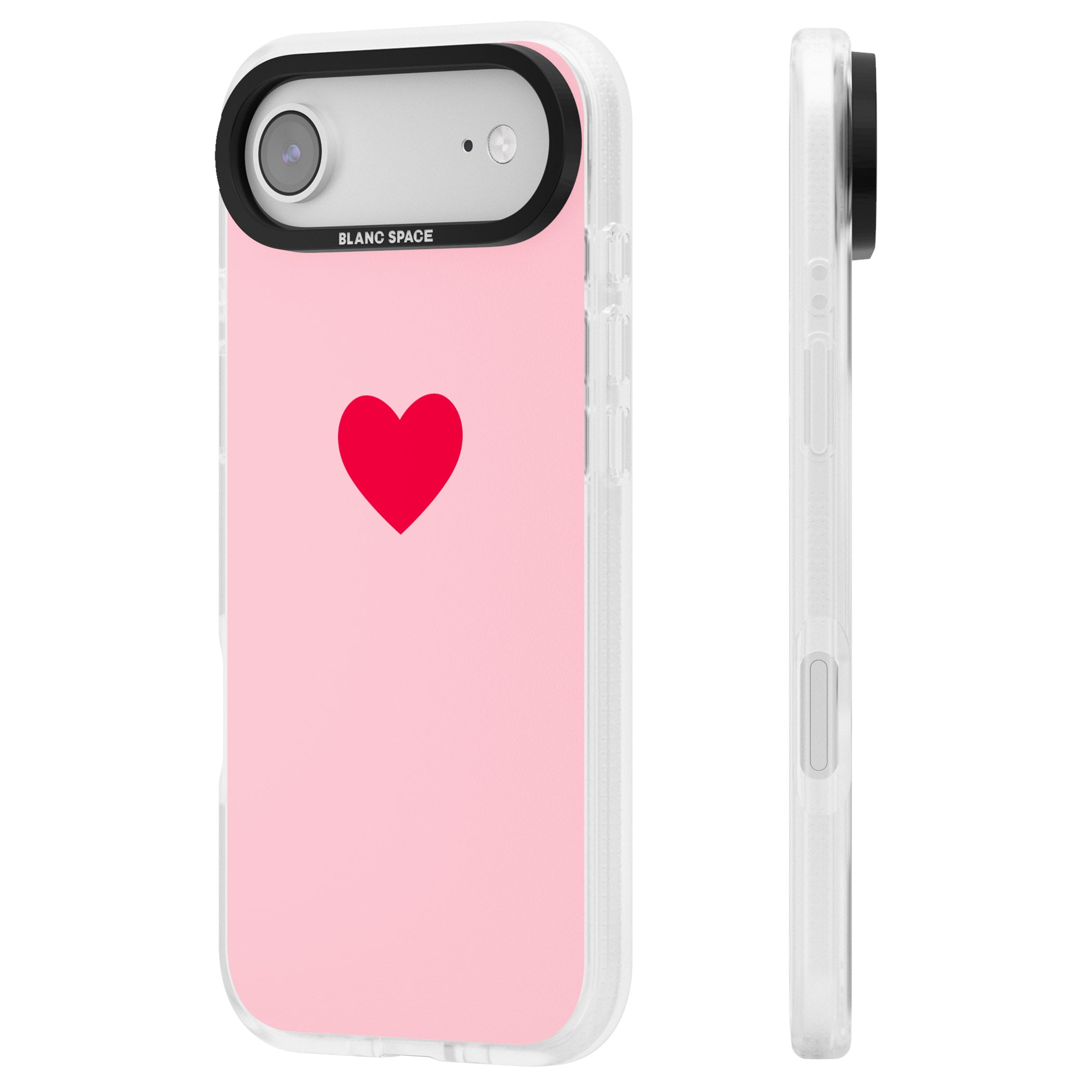 Red & Pink Heart iPhone 17 Air Impact Air Clear Phone Case Side Profile