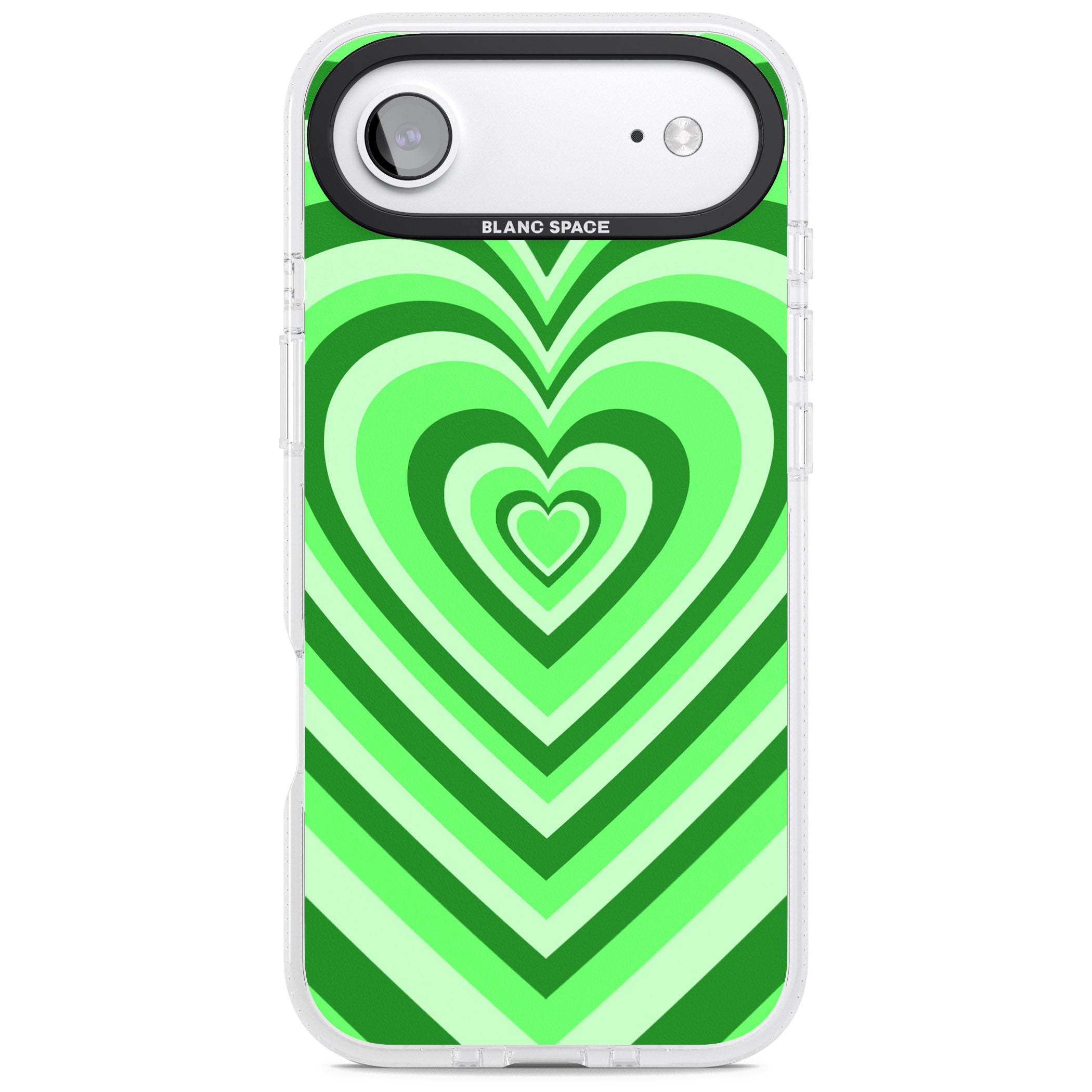 Green Heart Illusion iPhone 17 Air Impact Air Clear Phone Case