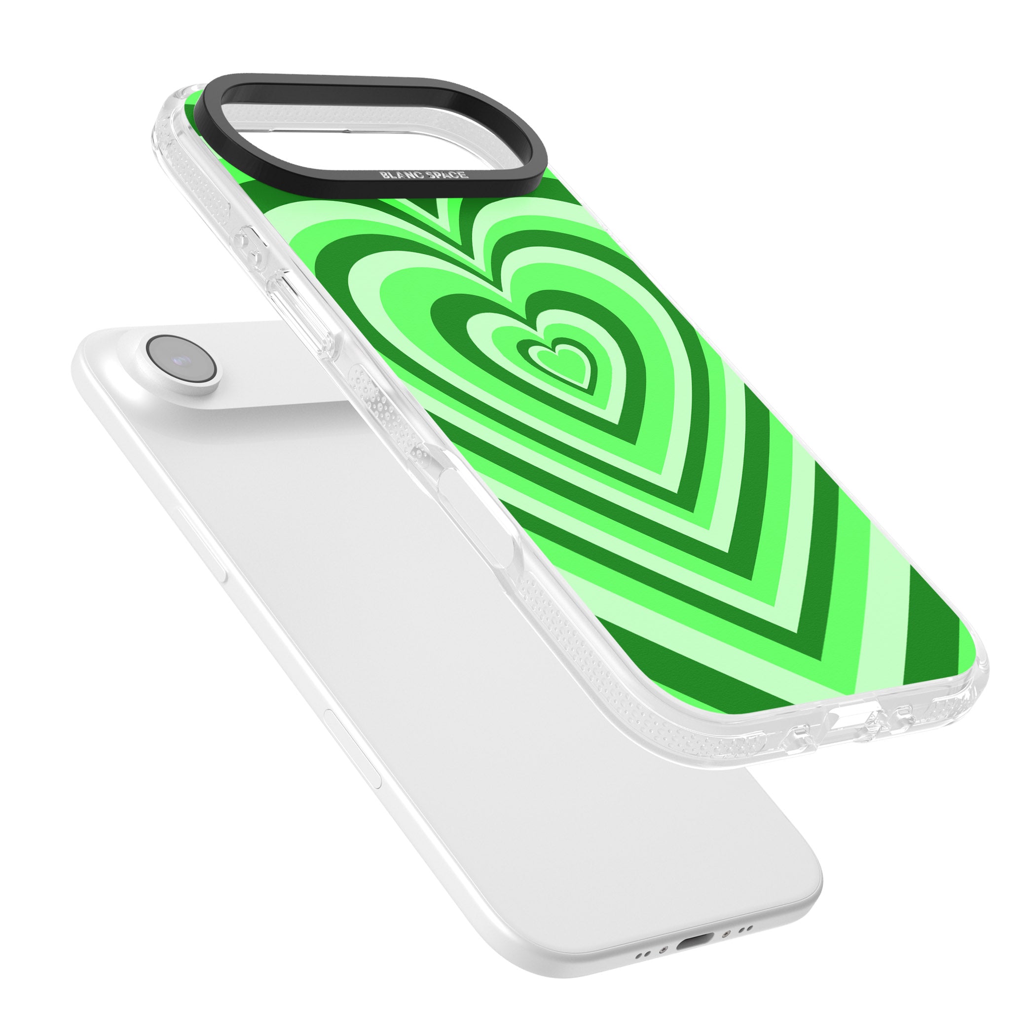 Green Heart Illusion iPhone 17 Air Impact Air Clear Phone Case Colours