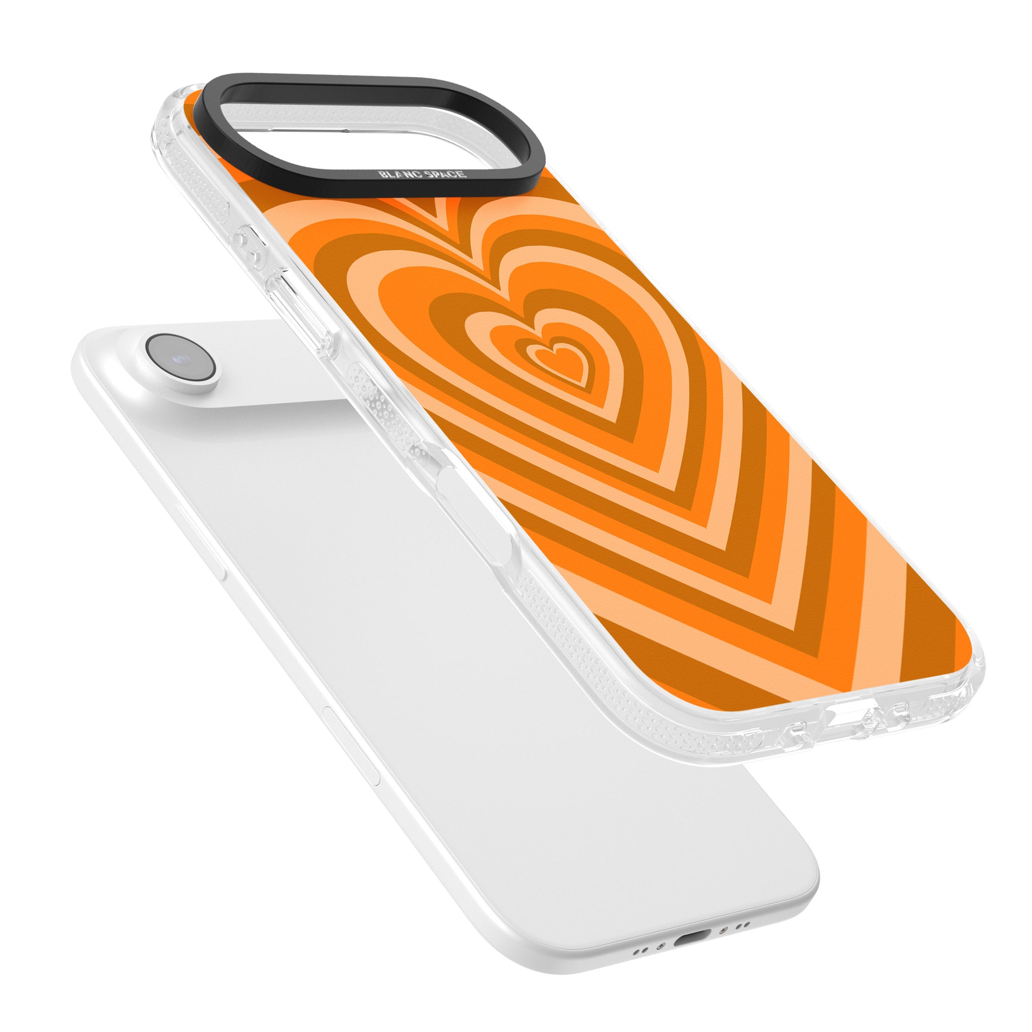 Orange Heart Illusion iPhone 17 Air Impact Air Clear Phone Case Colours
