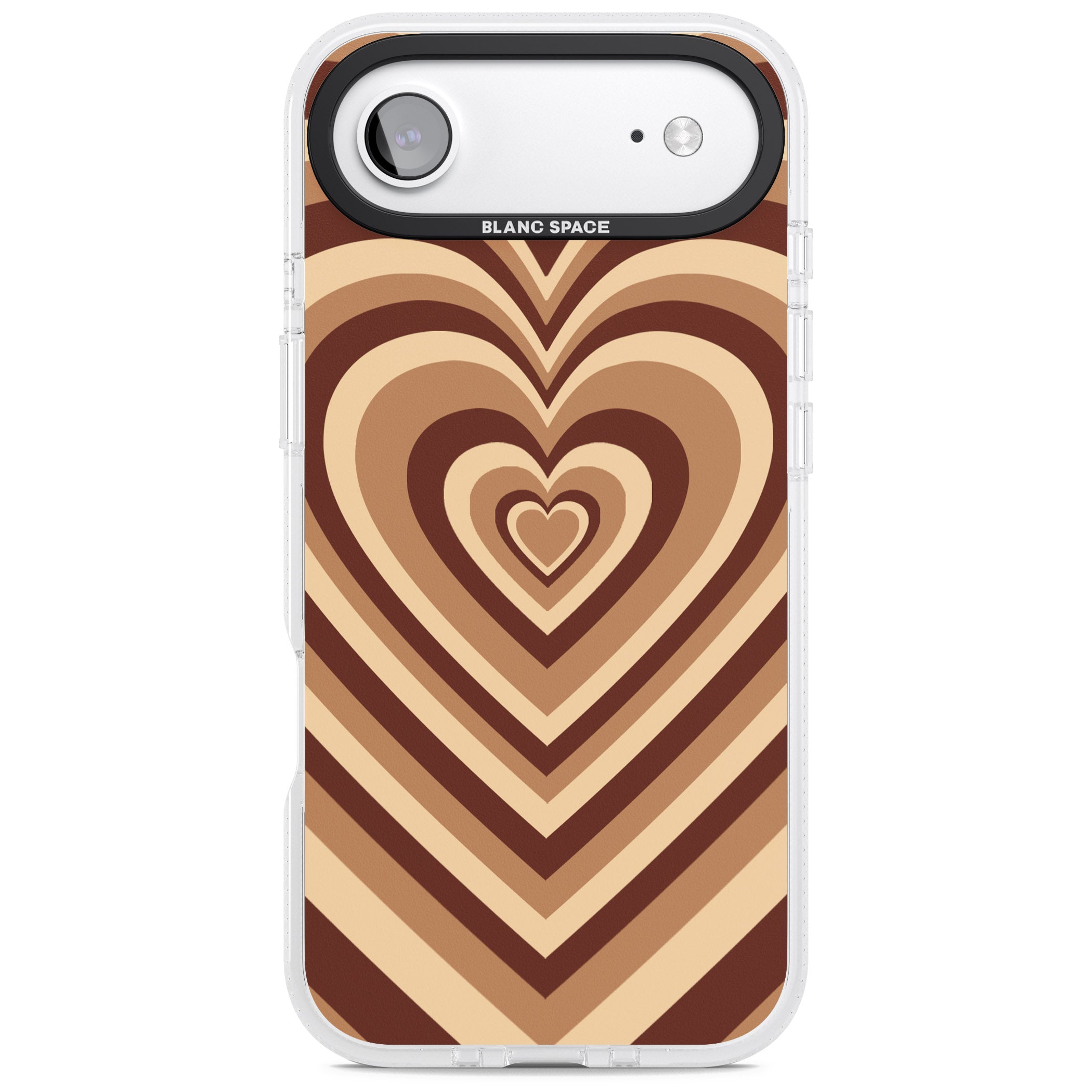 Latte Heart Illusion iPhone 17 Air Impact Air Clear Phone Case