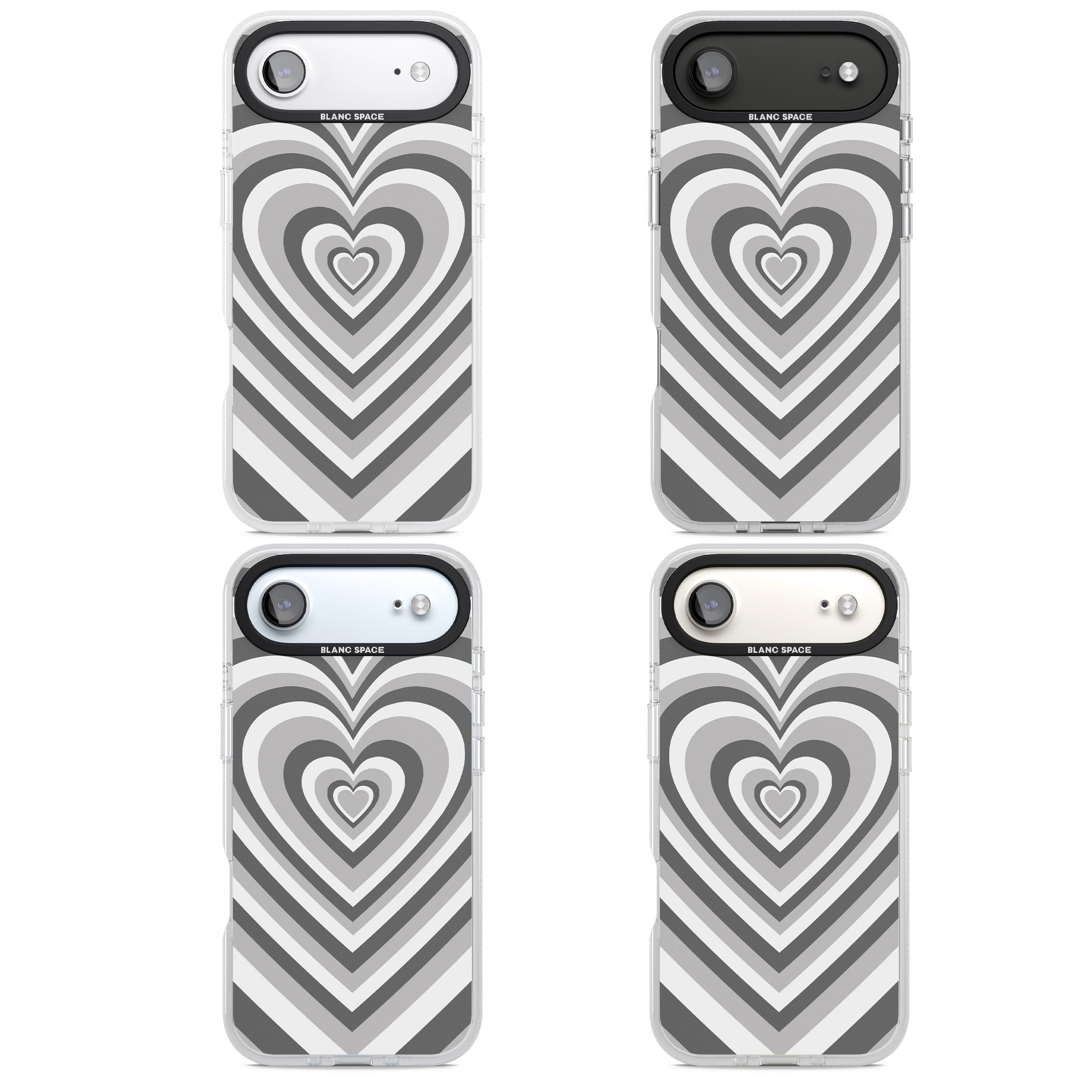 Monochrome Heart Illusion iPhone 17 Air Impact Air Clear Phone Case APT Impact Protection