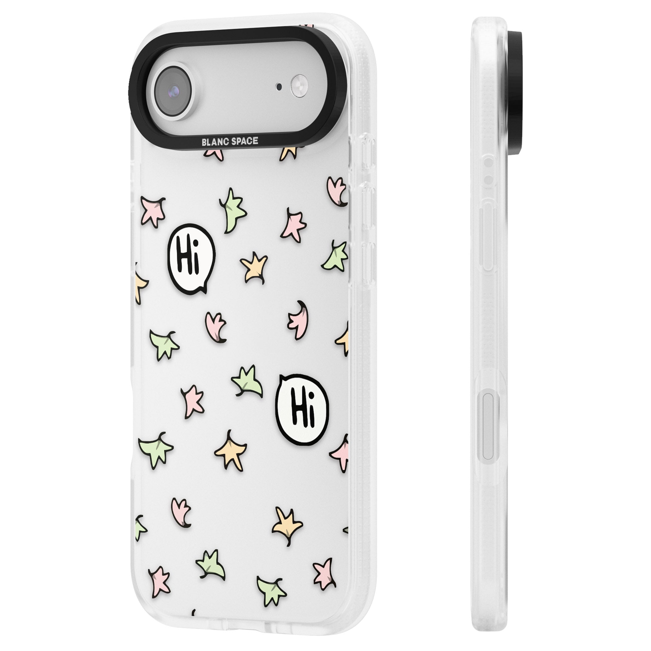 Heartstopper Leaves Pattern iPhone 17 Air Impact Air Clear Phone Case Side Profile