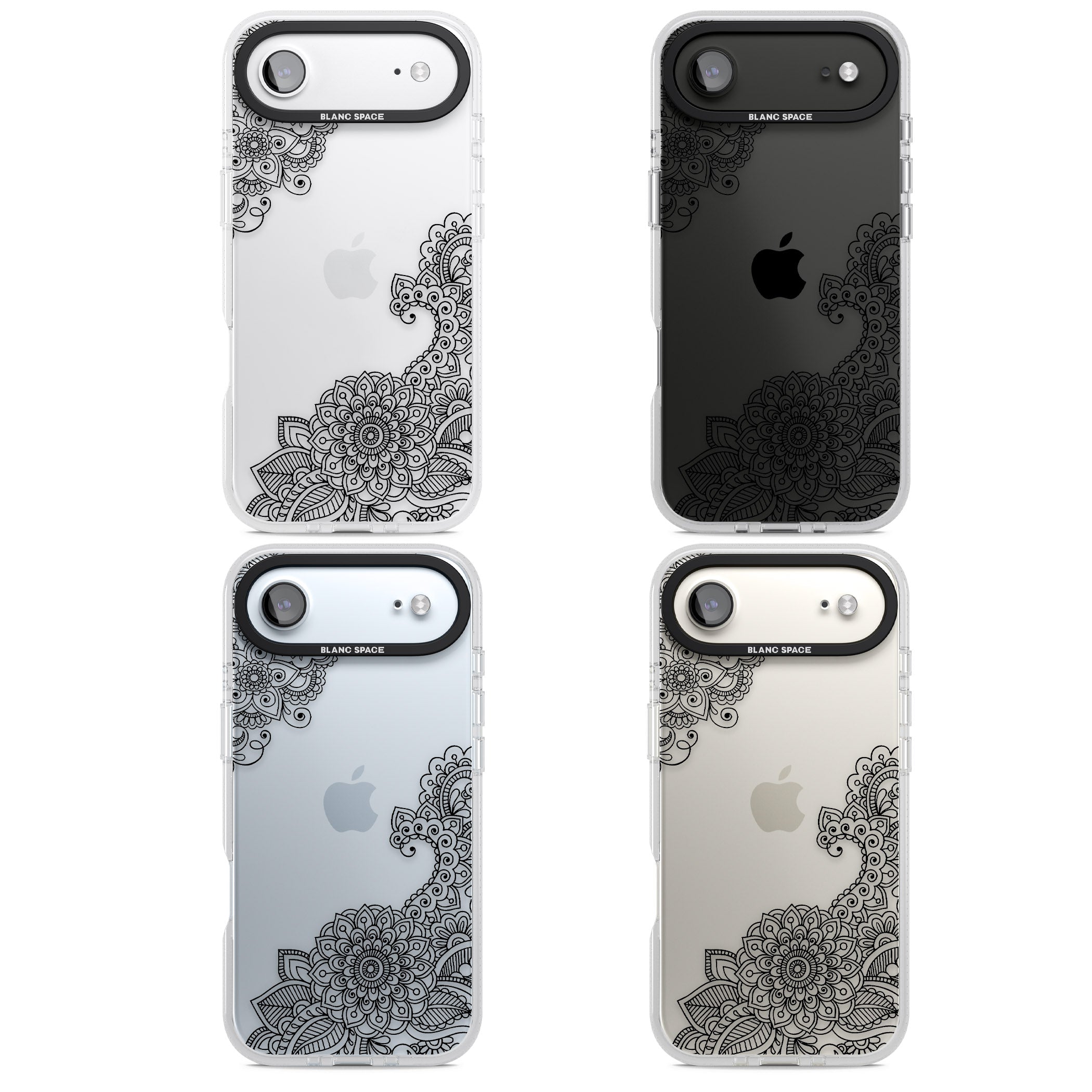 Black Henna Botanicals iPhone 17 Air Impact Air Clear Phone Case APT Impact Protection