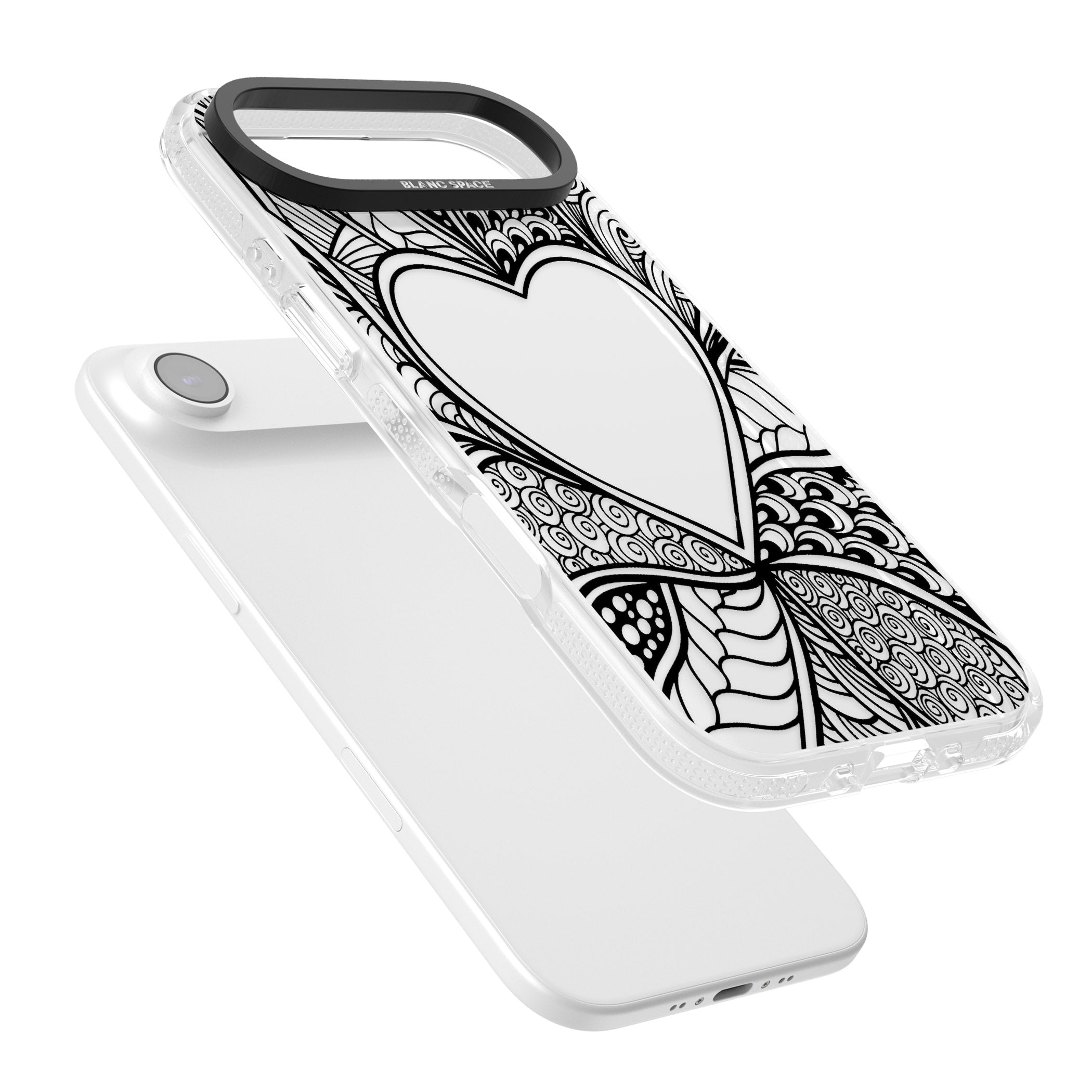 Black Henna Heart iPhone 17 Air Impact Air Clear Phone Case Colours
